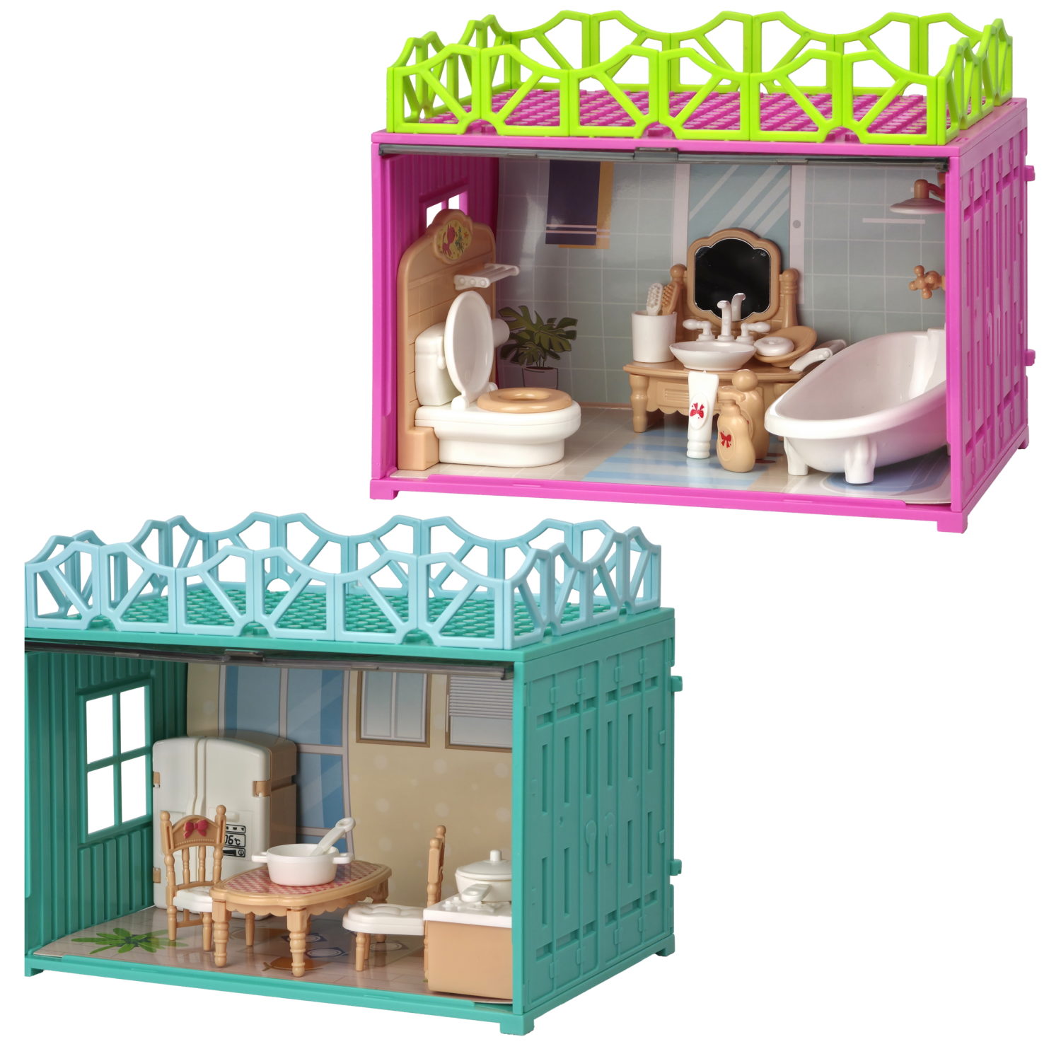 Игровой набор 1TOY Мой маленький мир Столовая и ванная