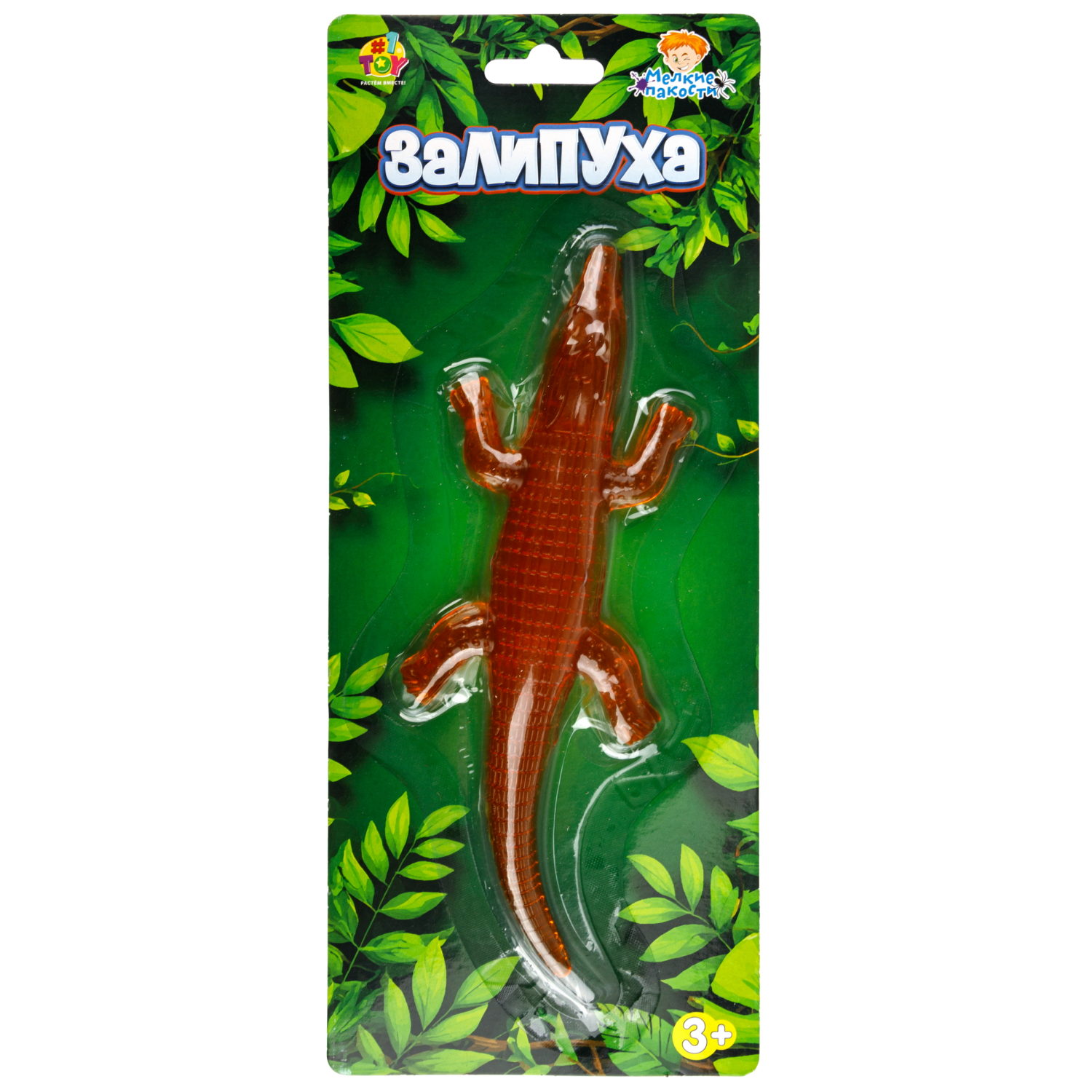 Жмяка липучая 1TOY Залипуха Крокодил, лизун