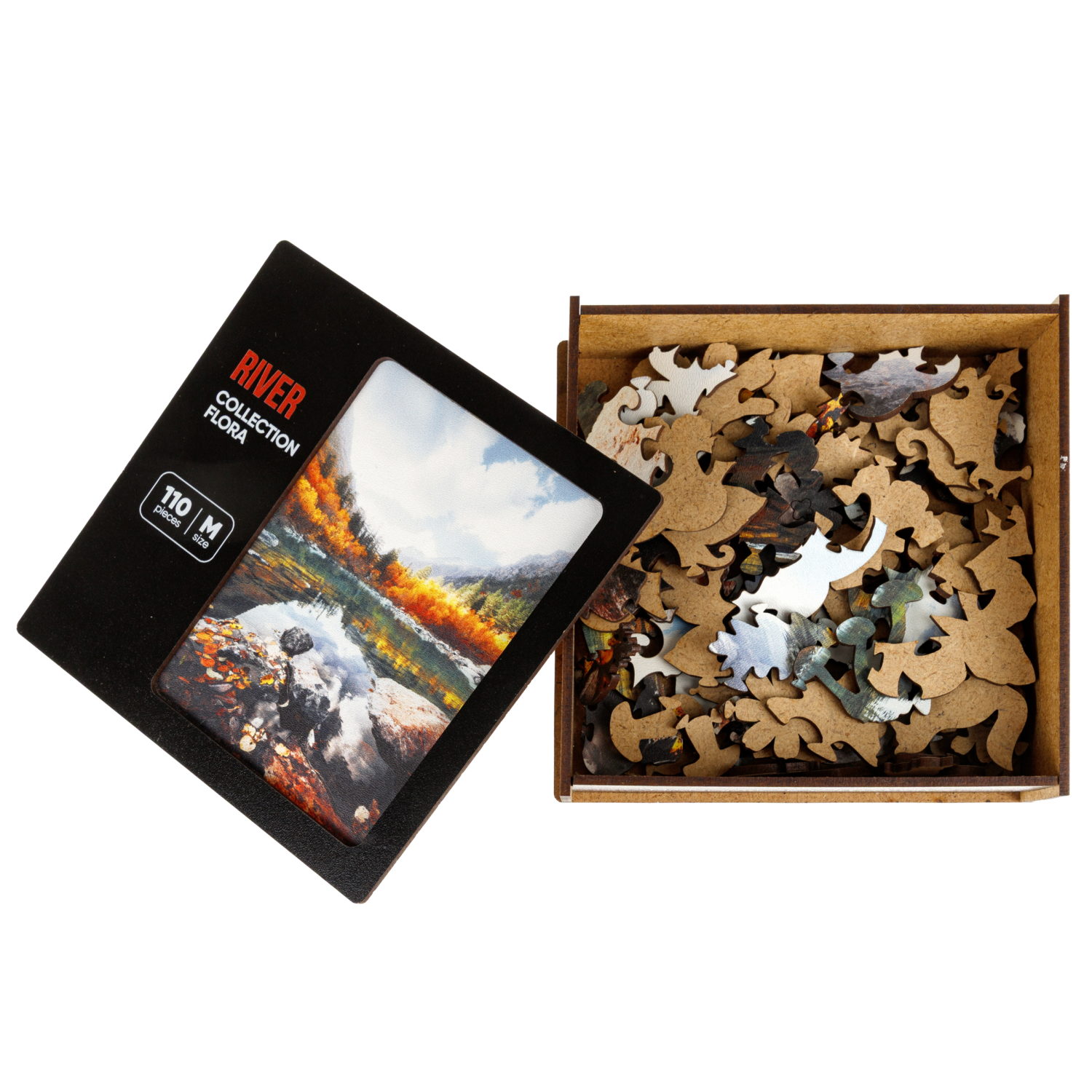 Деревянные пазлы Collection Flora Горная река, 110 деталей