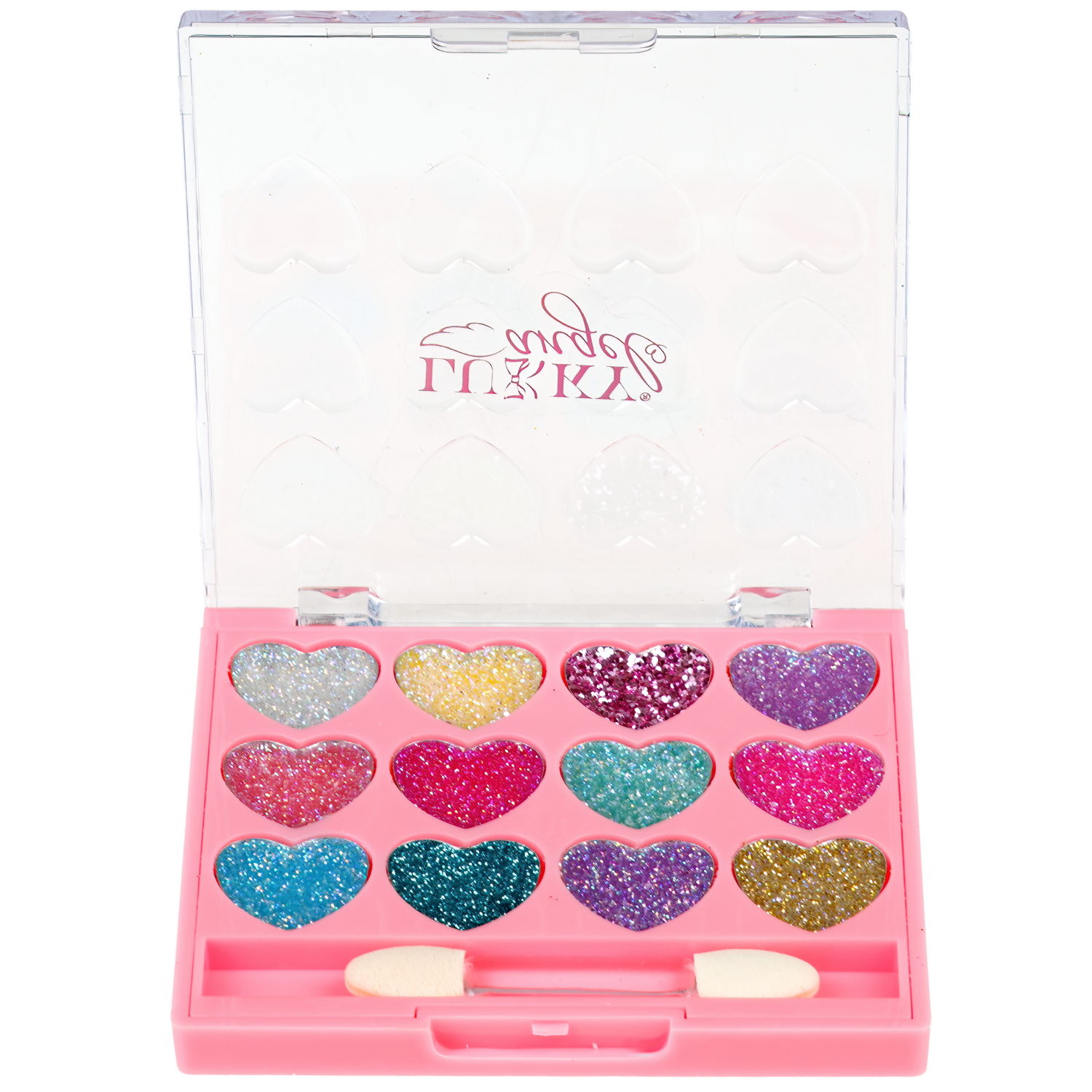 Палетка крем-теней для век детских Lukky Angel, «Сердечки», 12 цветов, розовая коллекция, 9 г