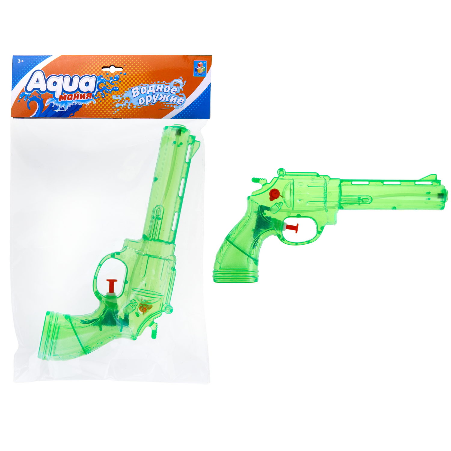 1TOY Аквамания водное оружие револьвер 24*12*4 см, зеленый