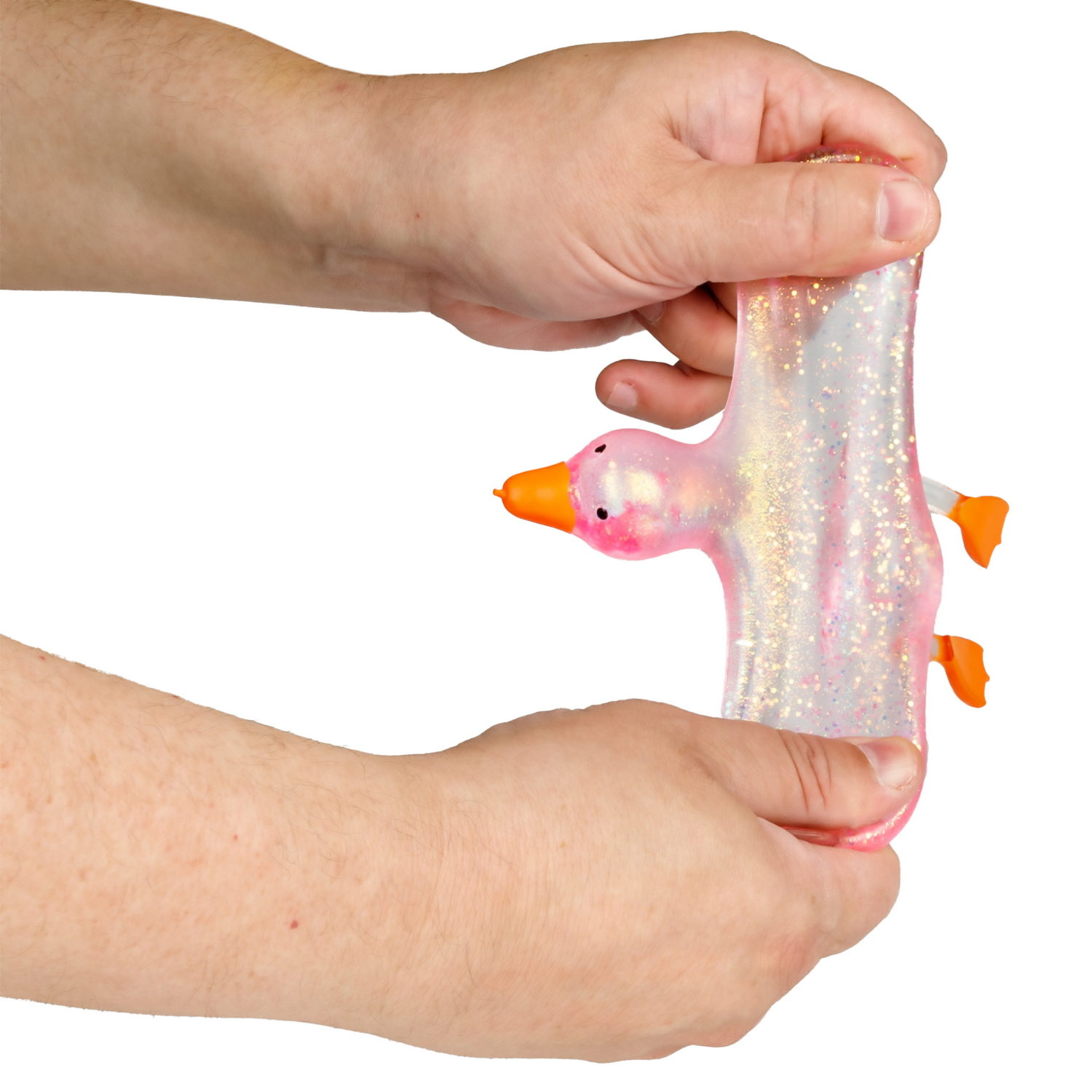 Антистресс-игрушка 1TOY Крутой замес Супергель гусь прозрачный, 9х8х5 см