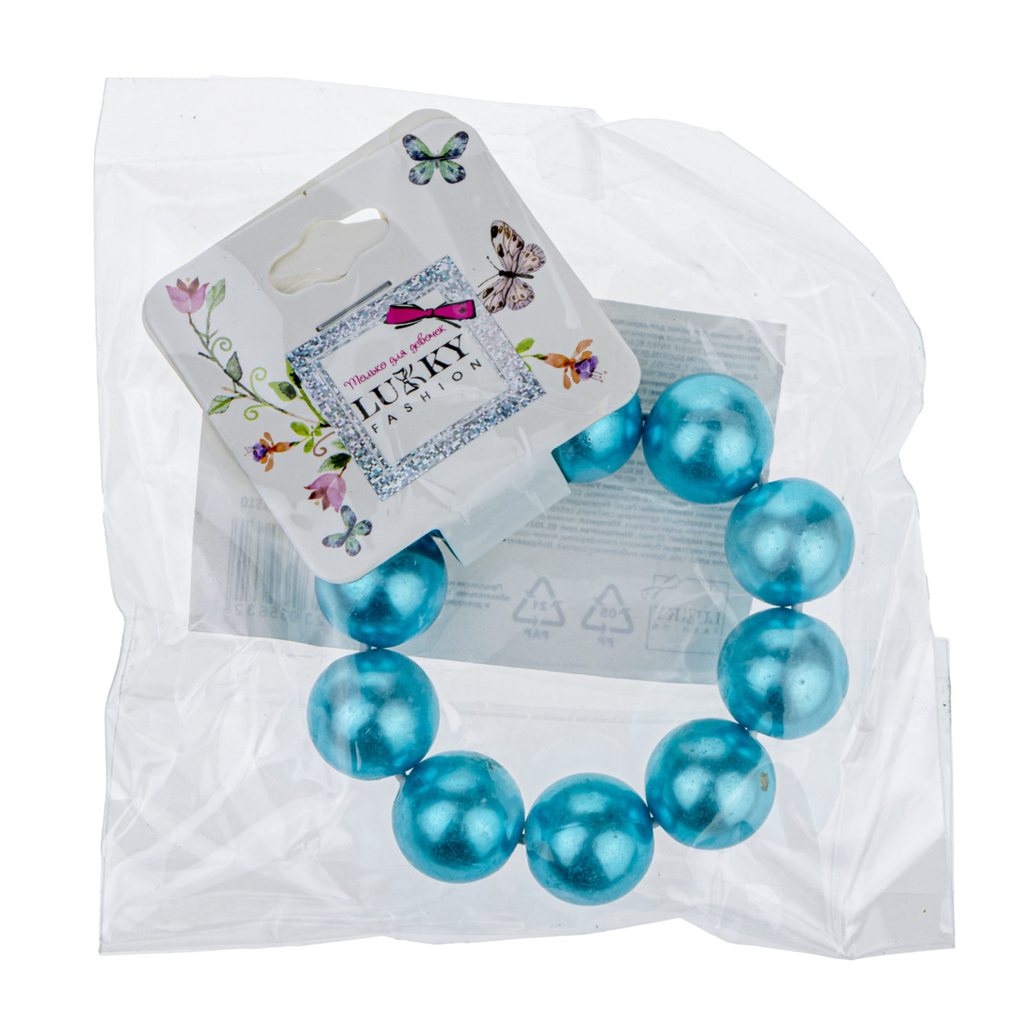 Lukky Fashion резинка жемчужины, D 8мм (белый, голуб, розов)