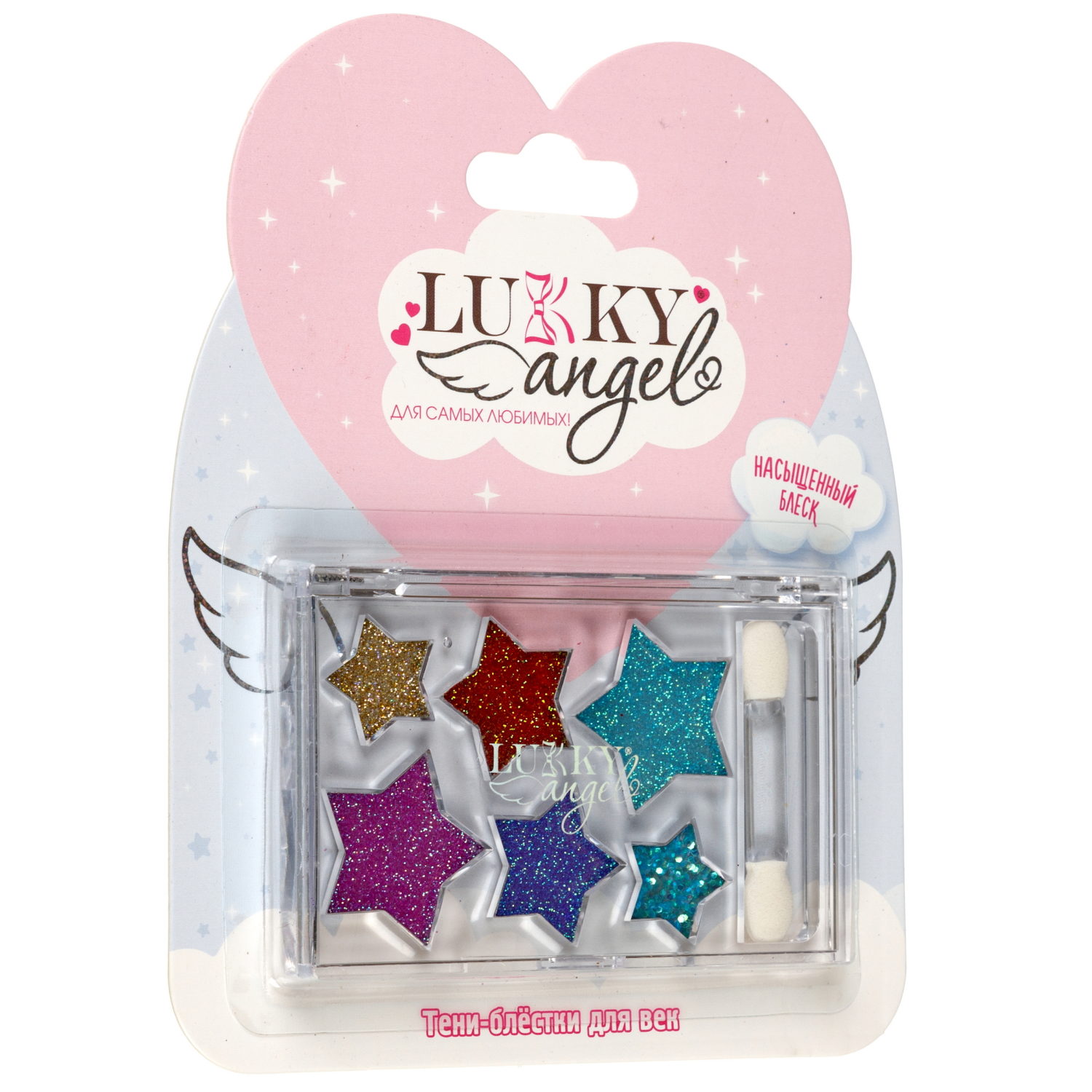 Палетка крем-теней для век детских Lukky Angel, «Звездочки», 6 цветов, 5,4 г