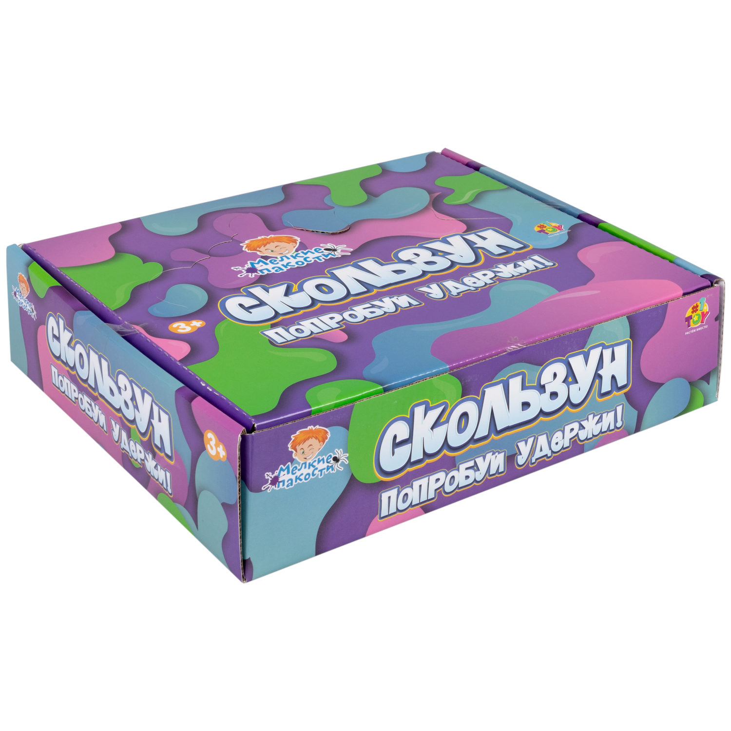 Скользун с блестками 1TOY,11х4 см, 4 цвета в ассортименте