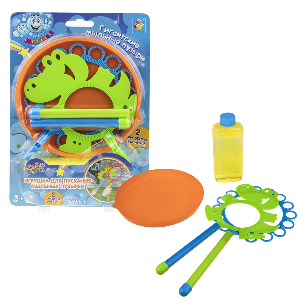 Мыльные пузыри 1TOY "Мы-Шарики!" Гигантские мыльные пузыри набор "Крокодил". (250мл.)