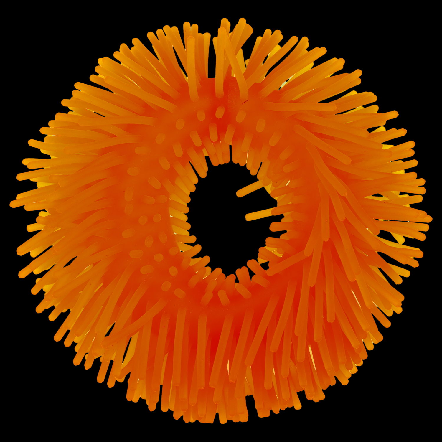 1TOY эластичный браслет-антистресс ЛАПША, однотонный, светится в темноте, оранжевый