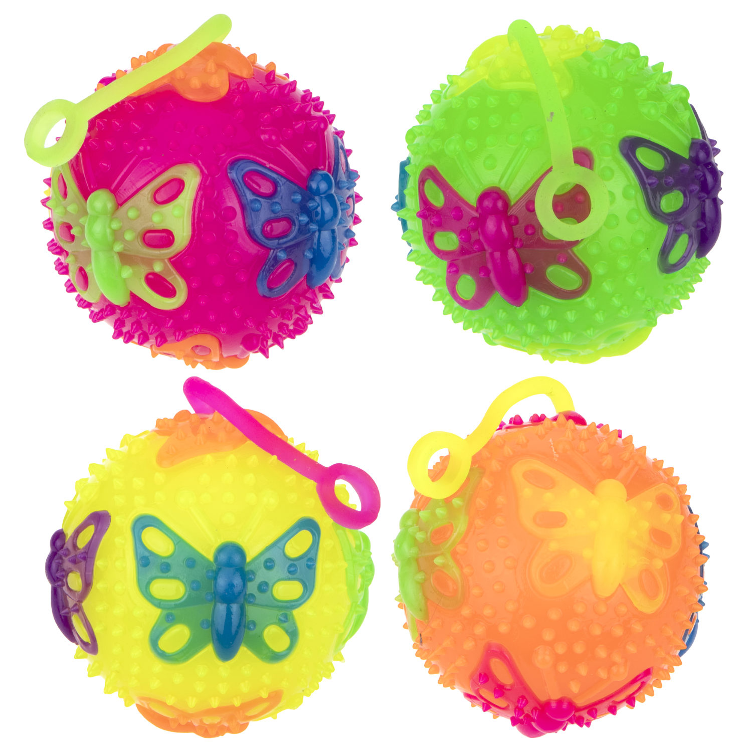 Мячик-прыгун 1TOY бабочка, со светом, 7,5 см