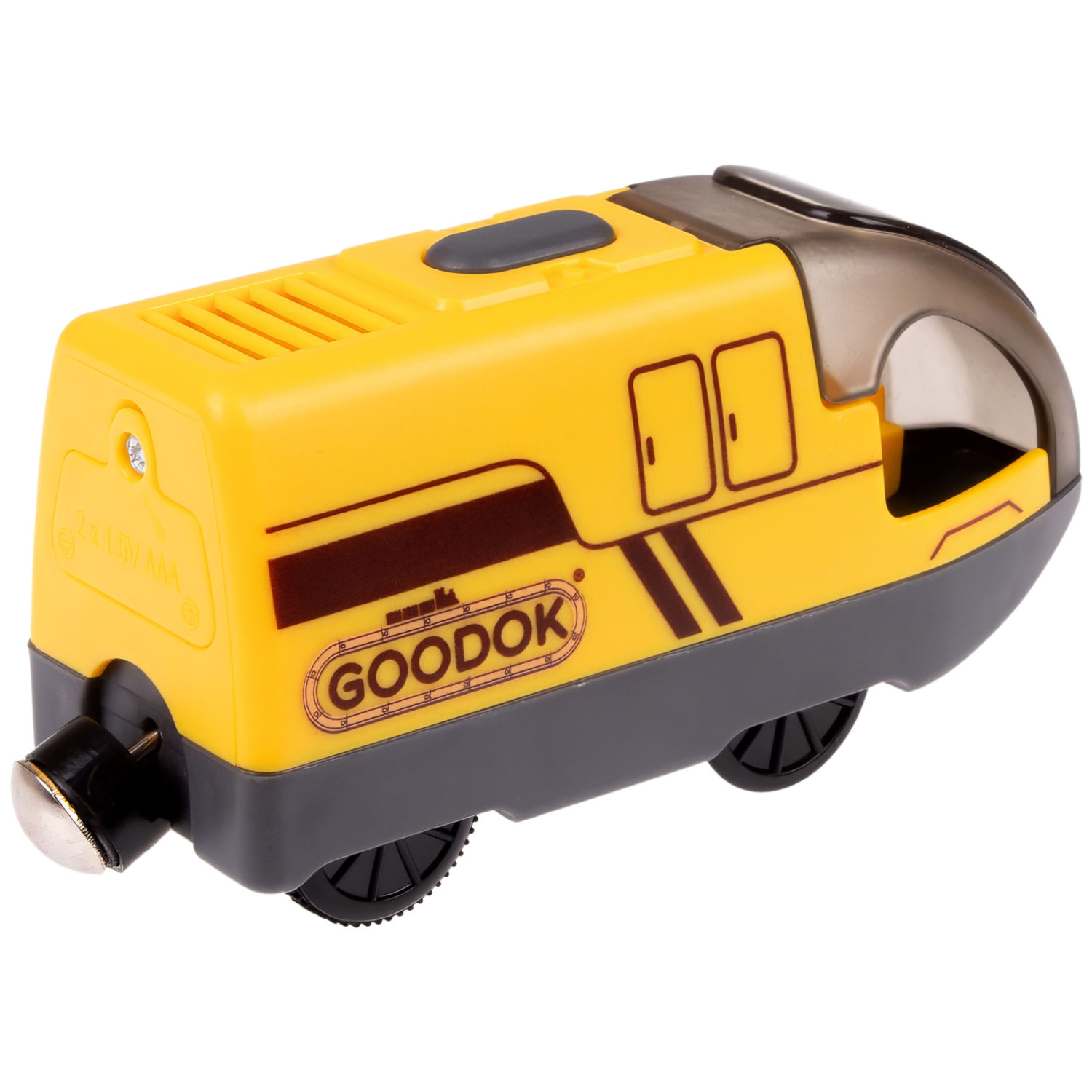 Электрический поезд 1TOY GOODOK «Пассажирский поезд», со звуком,  2 вагона, едет вперед и назад