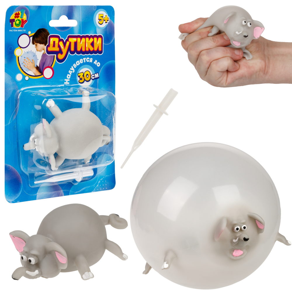 Игрушка ДУТИКИ 1TOY Животные, максимальный размер 30 см, слон