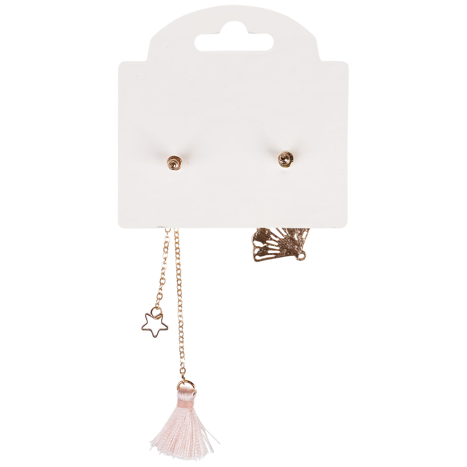 Серьги-гвоздики Lukky Fashion "Кошечка и веер"