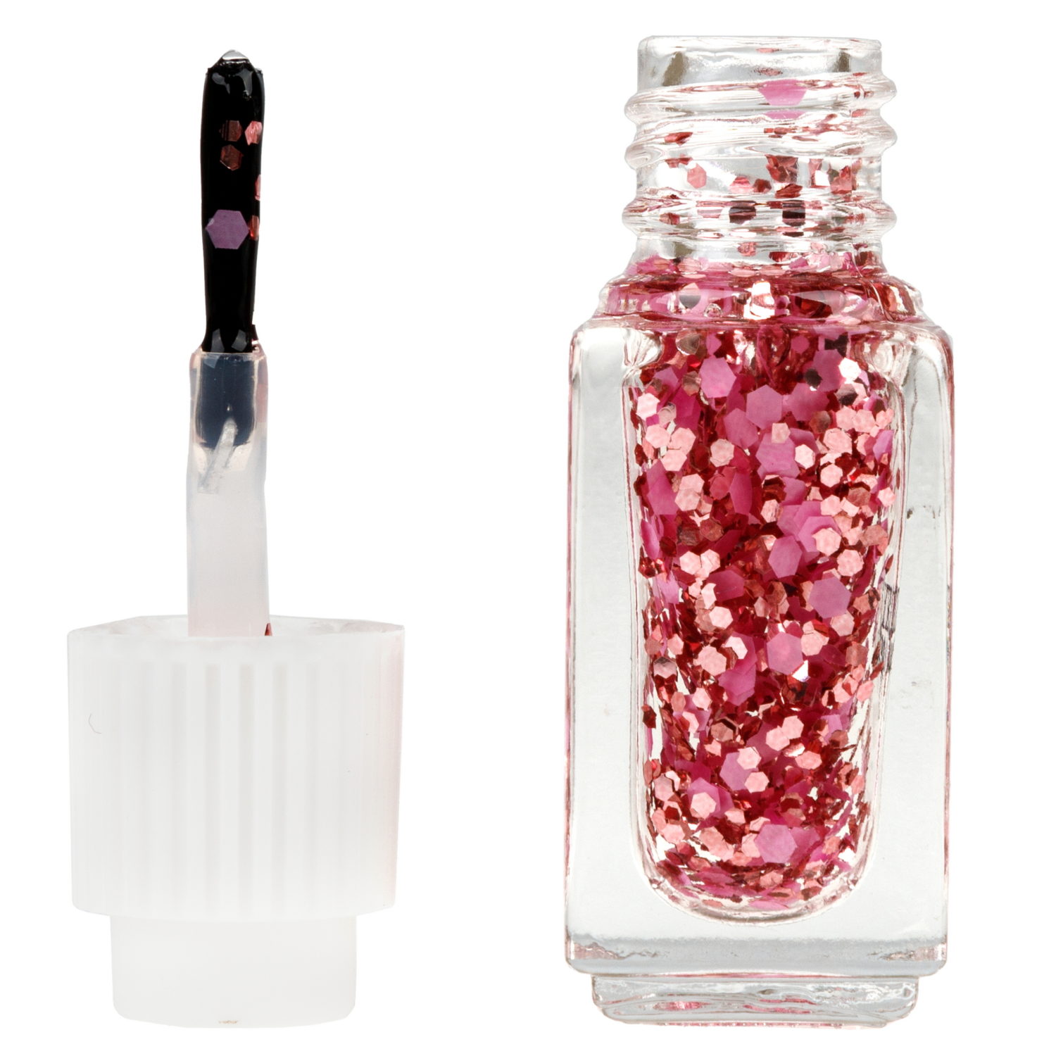 Двойной лак для детских ногтей Lukky Angel Just Duet клубника со сливками и клубничное желе с блестками, 2 по 4 мл