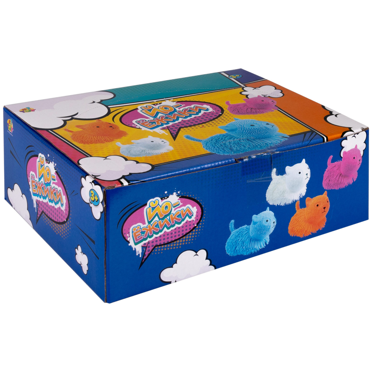 Игрушка-антистресс для рук 1toy Йо-Ёжики, "Кот" 20 см, 4 цвета в ассортименте