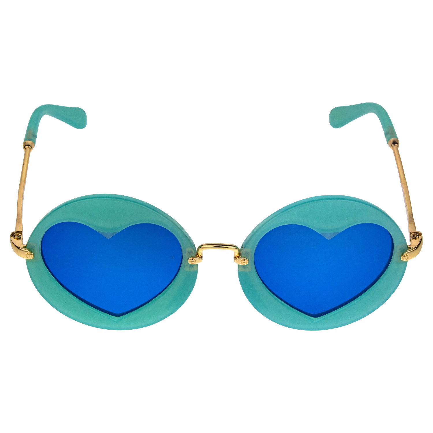 Очки солнцезащитные детские Lukky Fashion в виде сердечек, бирюзовый