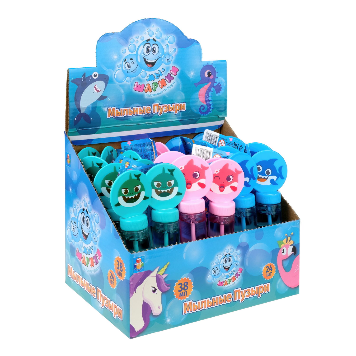 Мыльные пузыри 1TOY Мы-шарики! Акула, 38 мл, в ассортименте