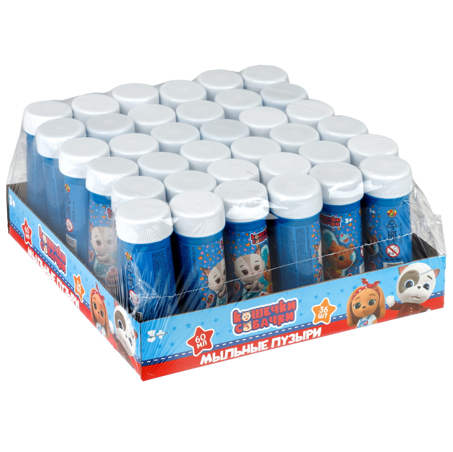 Мыльные пузыри 1TOY Кошечки-собачки, 60 мл