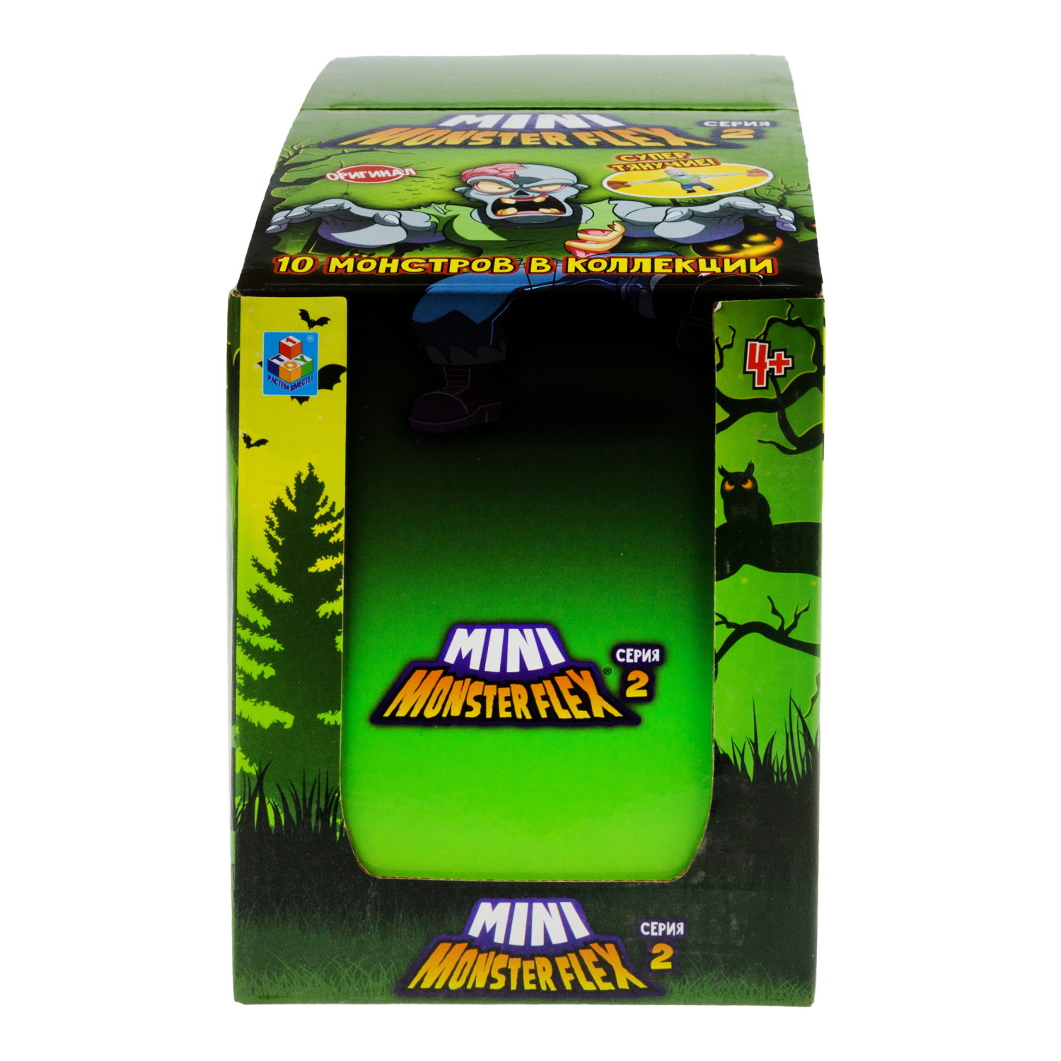 1toy MONSTER FLEX MINI 2 тянущаяся фигурка 7см, 10 видов в ассортименте, блистер 14х10,5см, 10 шт в д/б