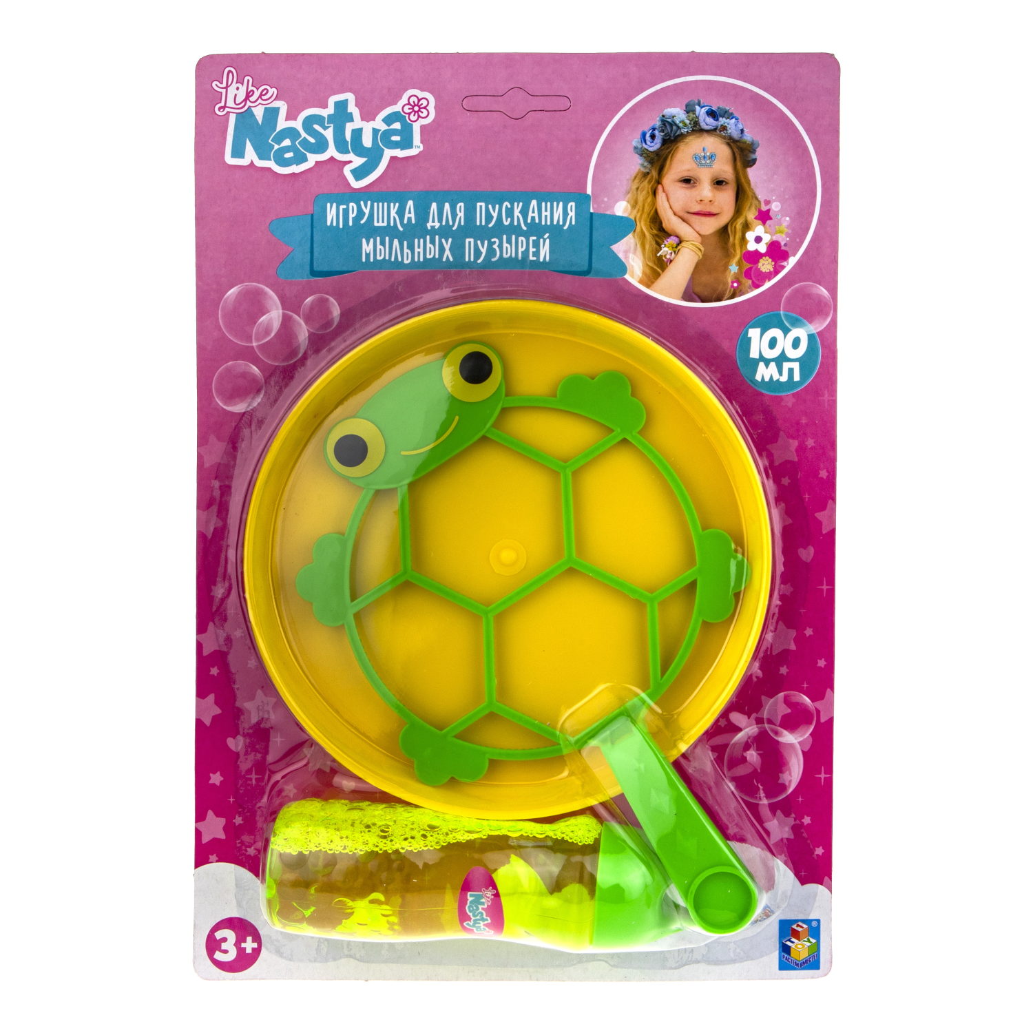 Мыльные пузыри гигантские Like Nastya венчик в виде лягушки 100 мл