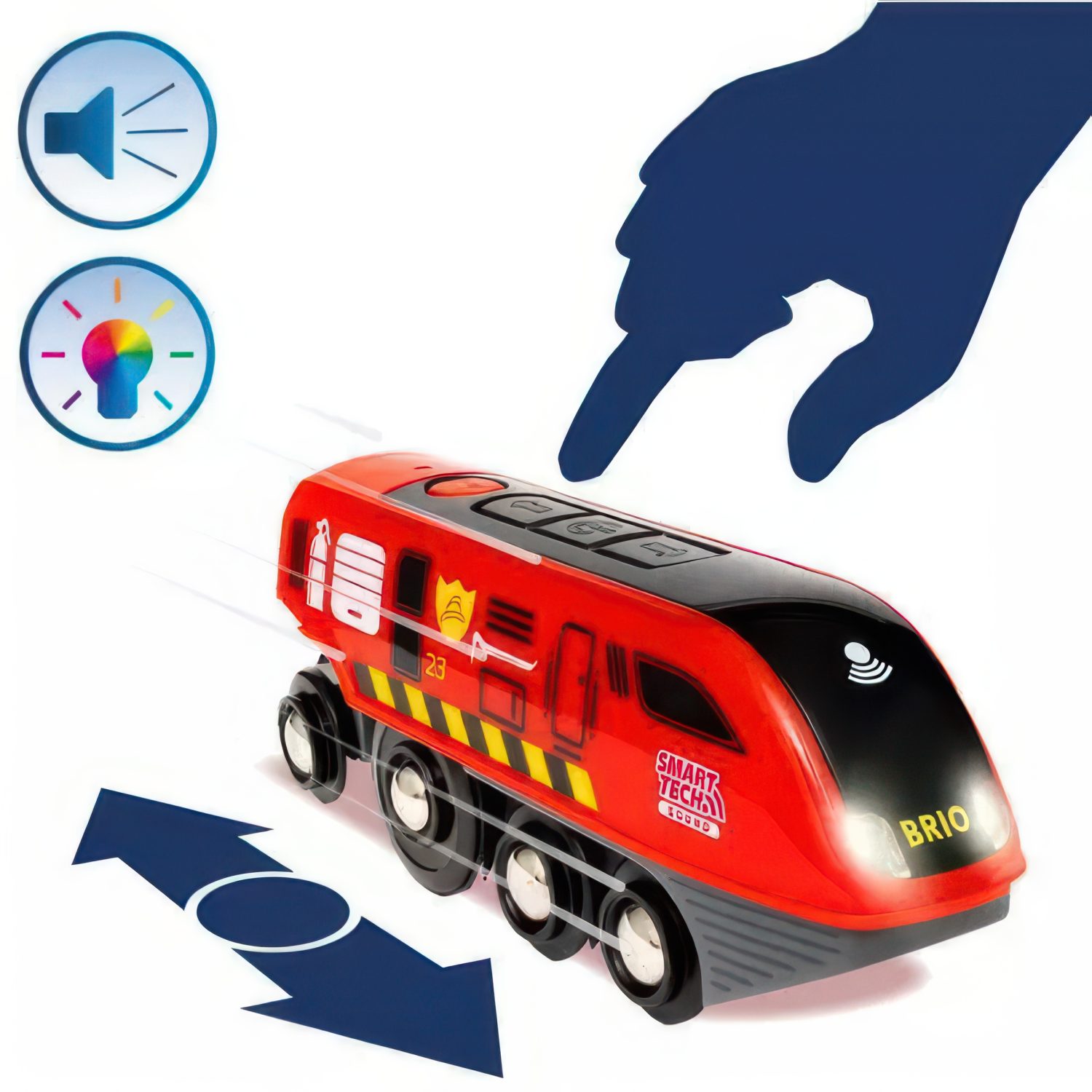 Деревянная железная дорога BRIO "Пожарный спасатель",звук, 41 деталь