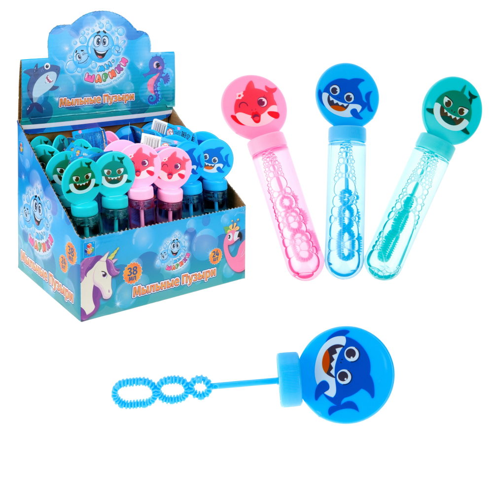 Мыльные пузыри 1TOY Мы-шарики! Акула, 38 мл, в ассортименте