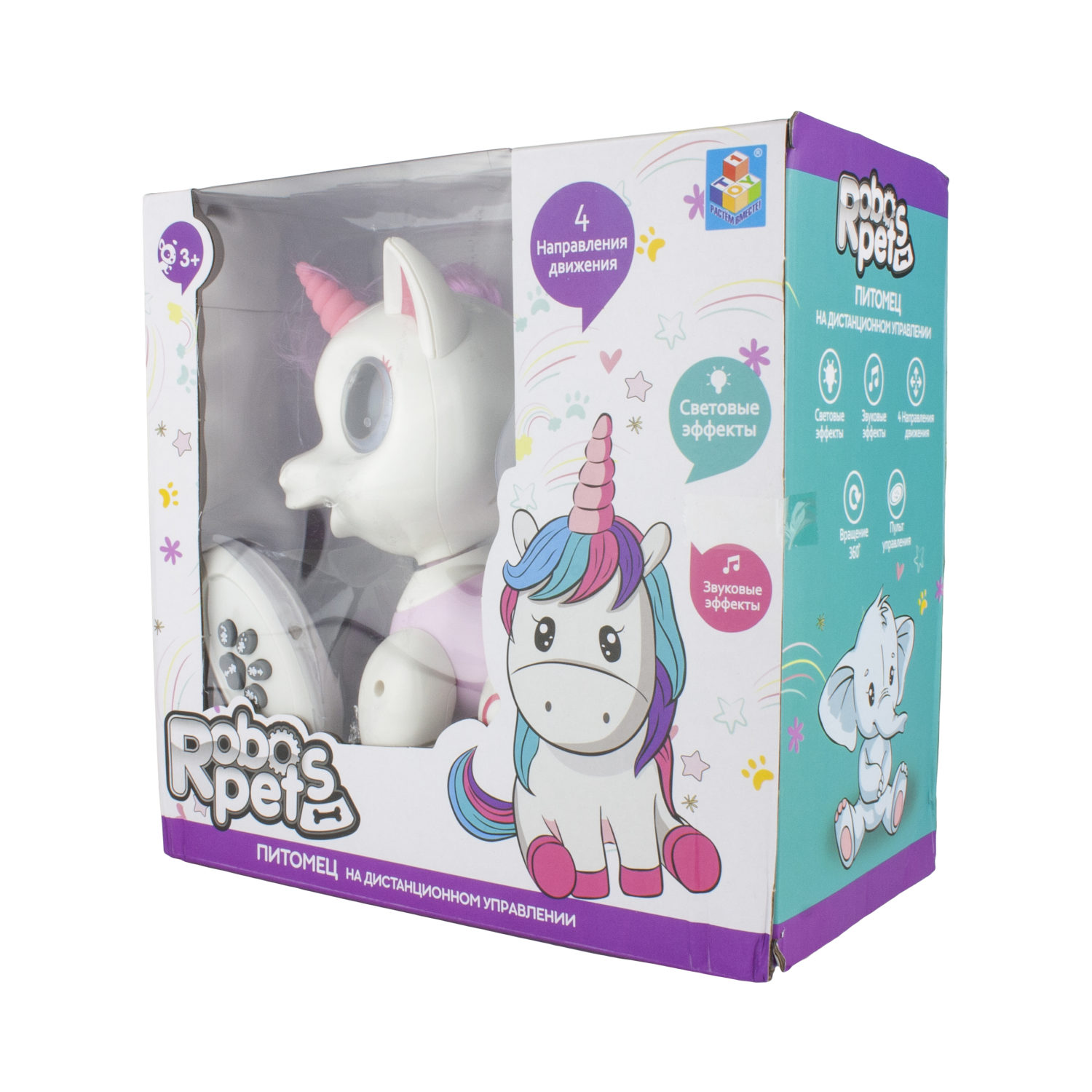 Интерактивная игрушка 1TOY Robo Pets Единорог со световыми, звуковыми и эффектами движения