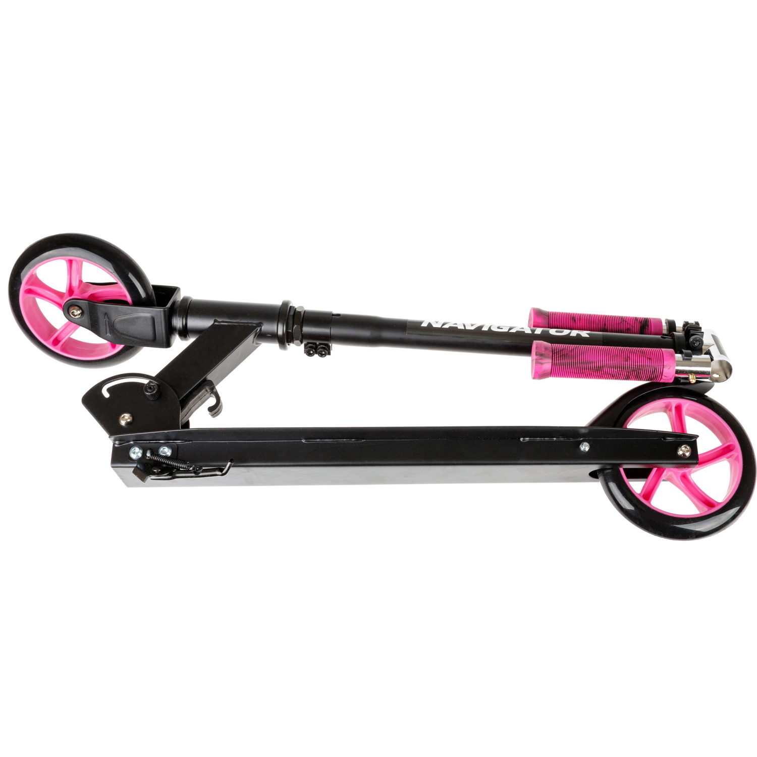 Самокат Navigator, 2-х кол. PU 2х145 мм, складной, TPR грипсы, , черный
