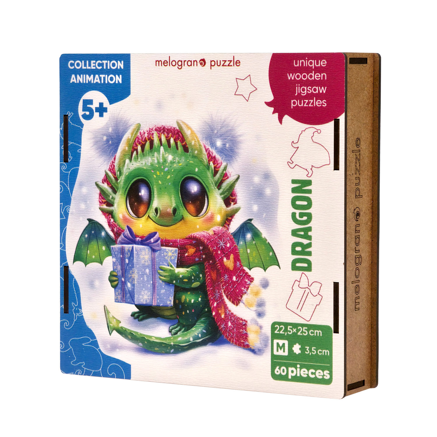 Деревянные пазлы Collection Animals Дракончик, 60 деталей