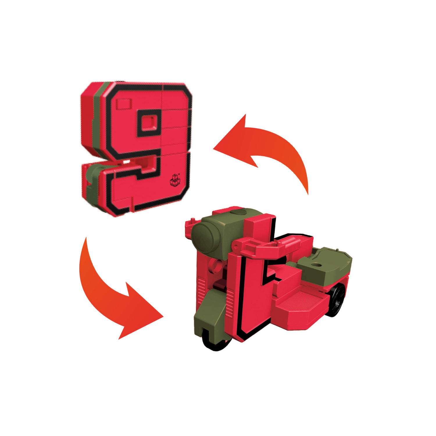 Игрушки трансформеры 1TOY Трансботы Боевой расчет, математика для дошкольников, для девочек и мальчиков, комплект из 10 цифр