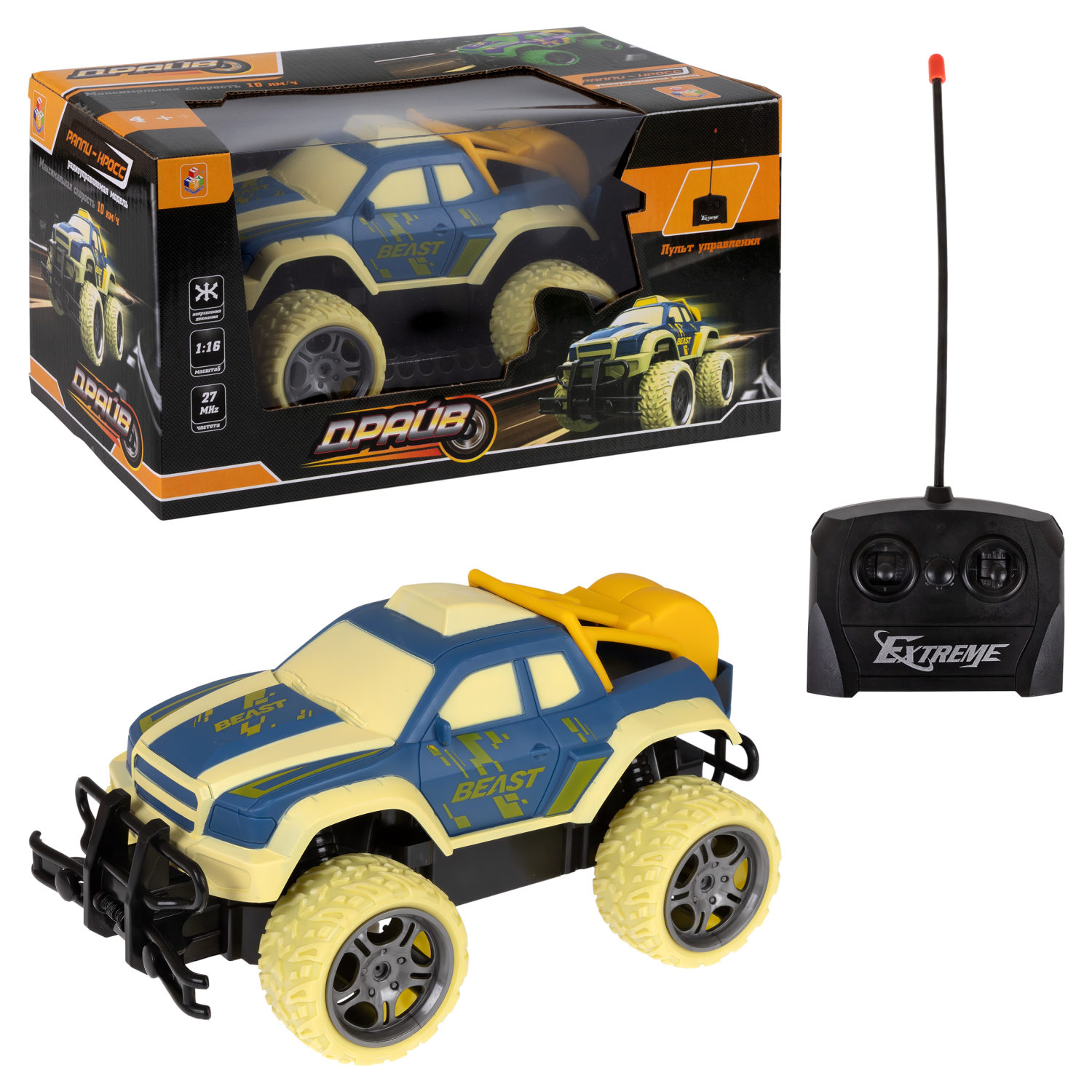 Машинка на пульте управления 1TOY Драйв Внедорожник, 21 см