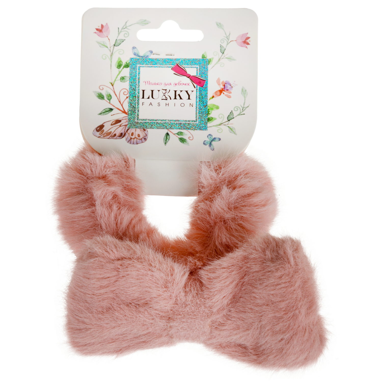 Lukky Fashion резинка д.волос плюш Бантик, 2 цв.микс