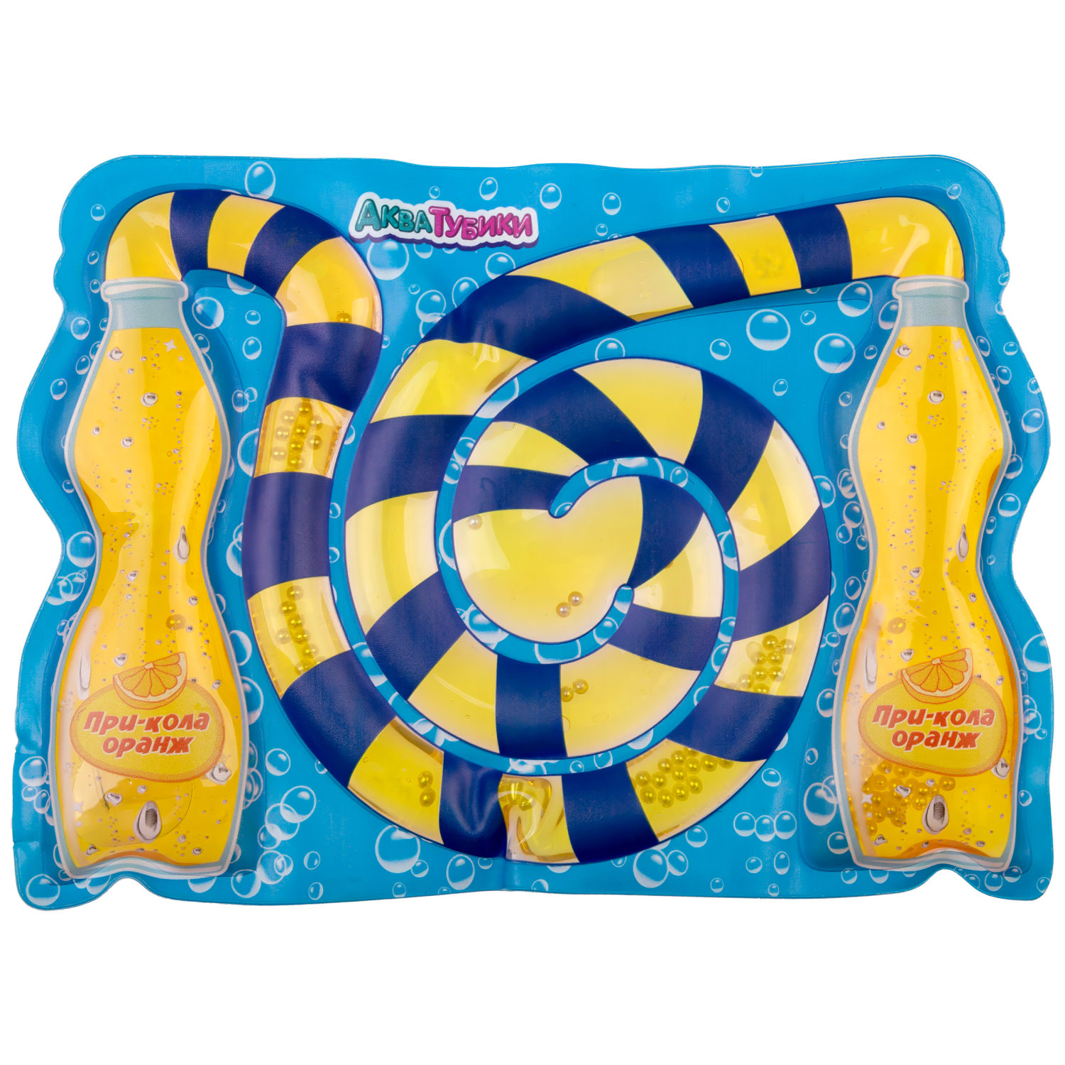 Акватубики 1TOY Газировка: При-кола Оранж, антистресс переливайка