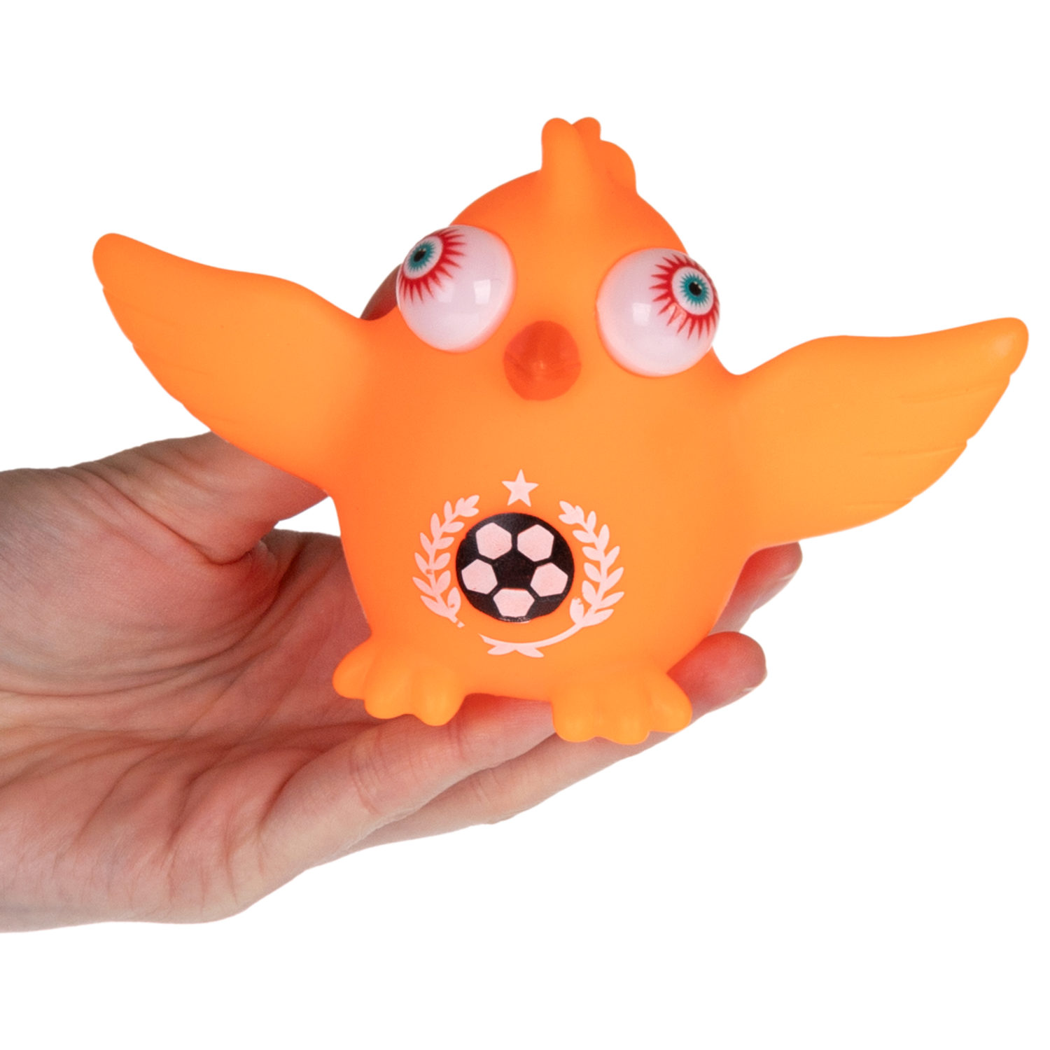 1TOY Пучеглаз-антистресс "Птицы" 7х6x5 см, оранжевый