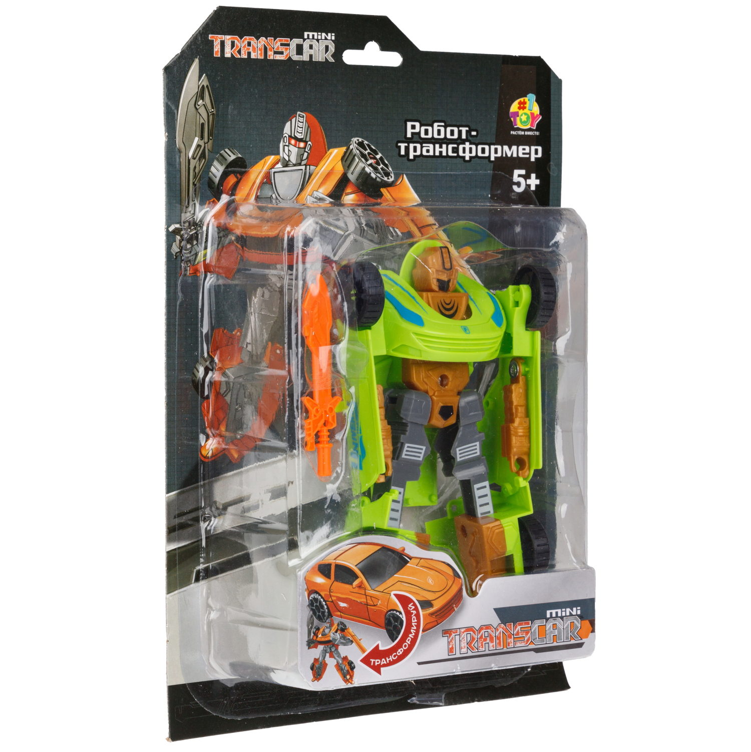 1toy Transcar mini робот-трансформер, 8 см, блистер, в асс. 6 видов