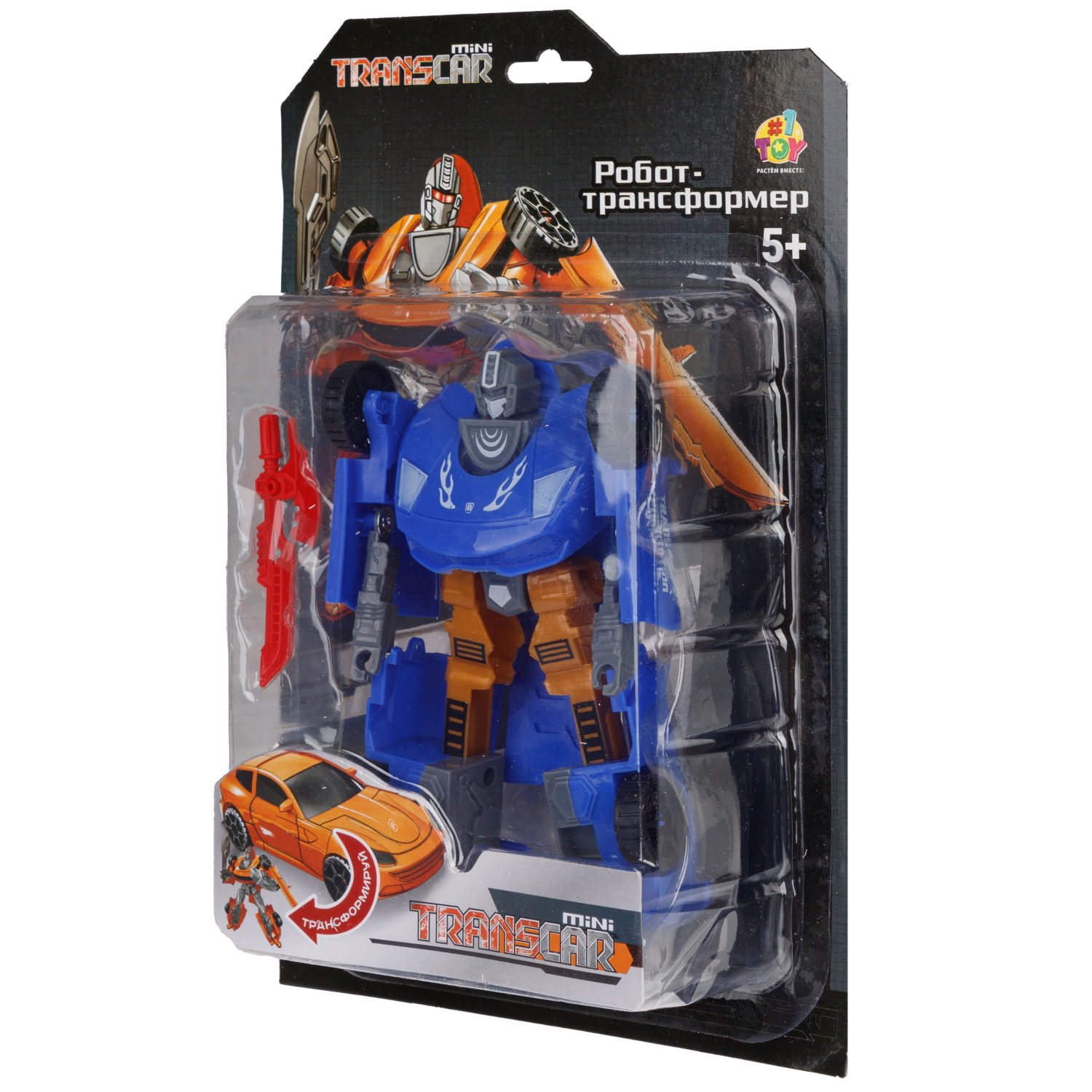 1toy Transcar mini робот-трансформер, 8 см, блистер, в асс. 6 видов