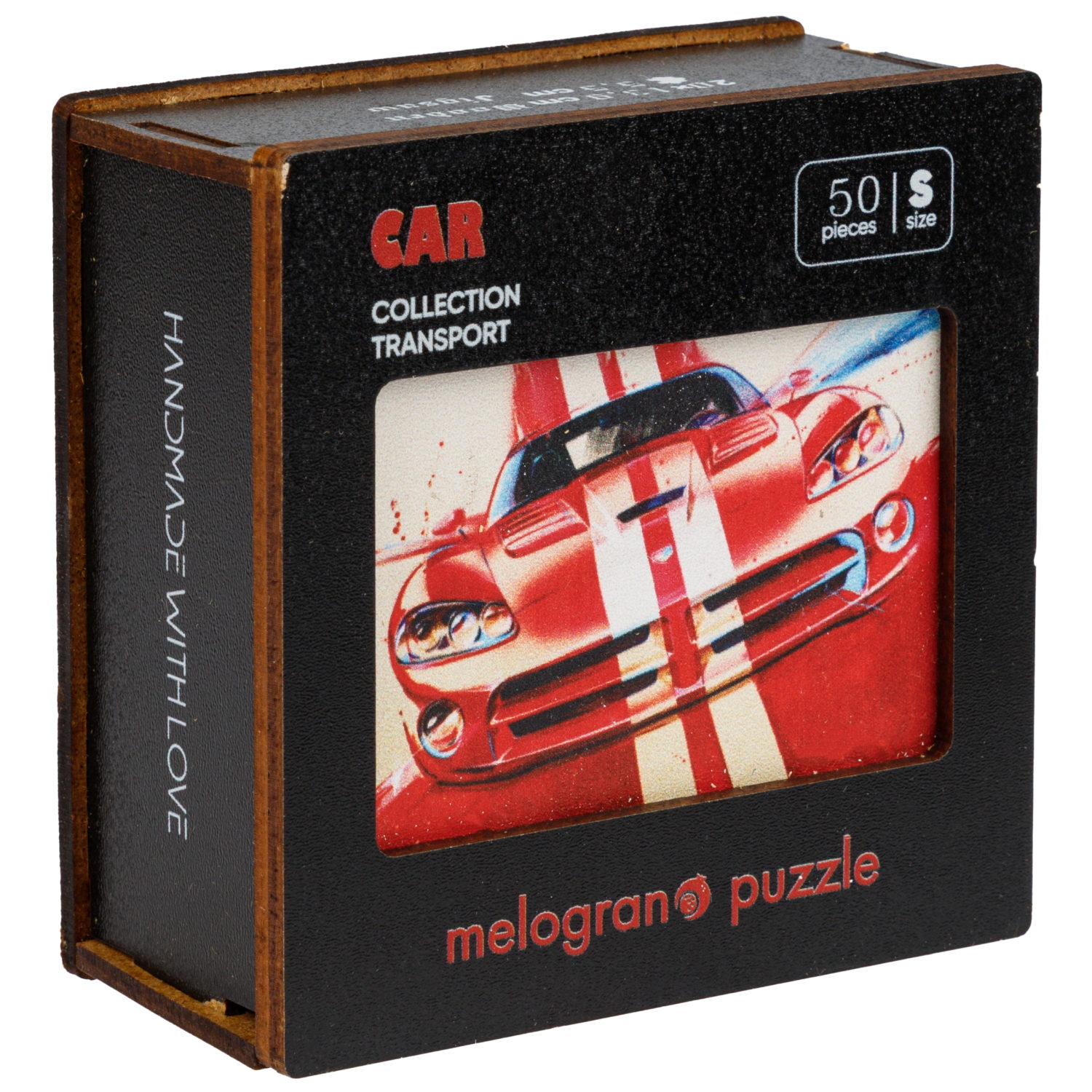 Деревянные пазлы CollectionTransport Спортивный авто красный, 50 деталей, 20х13,9 см