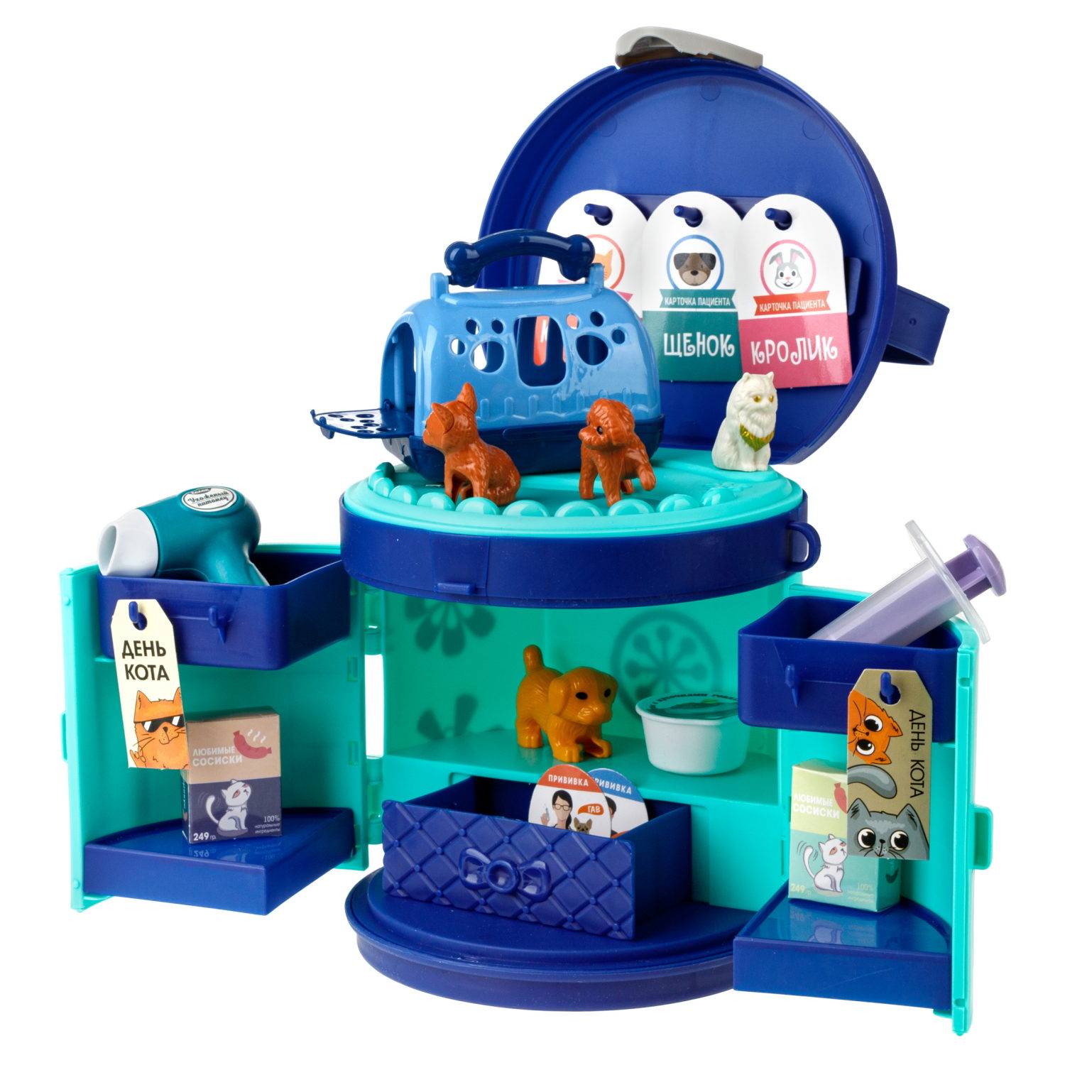 1TOY Модный стиль "Ветеринар" клиника игровой набор в сумке, 26 предметов