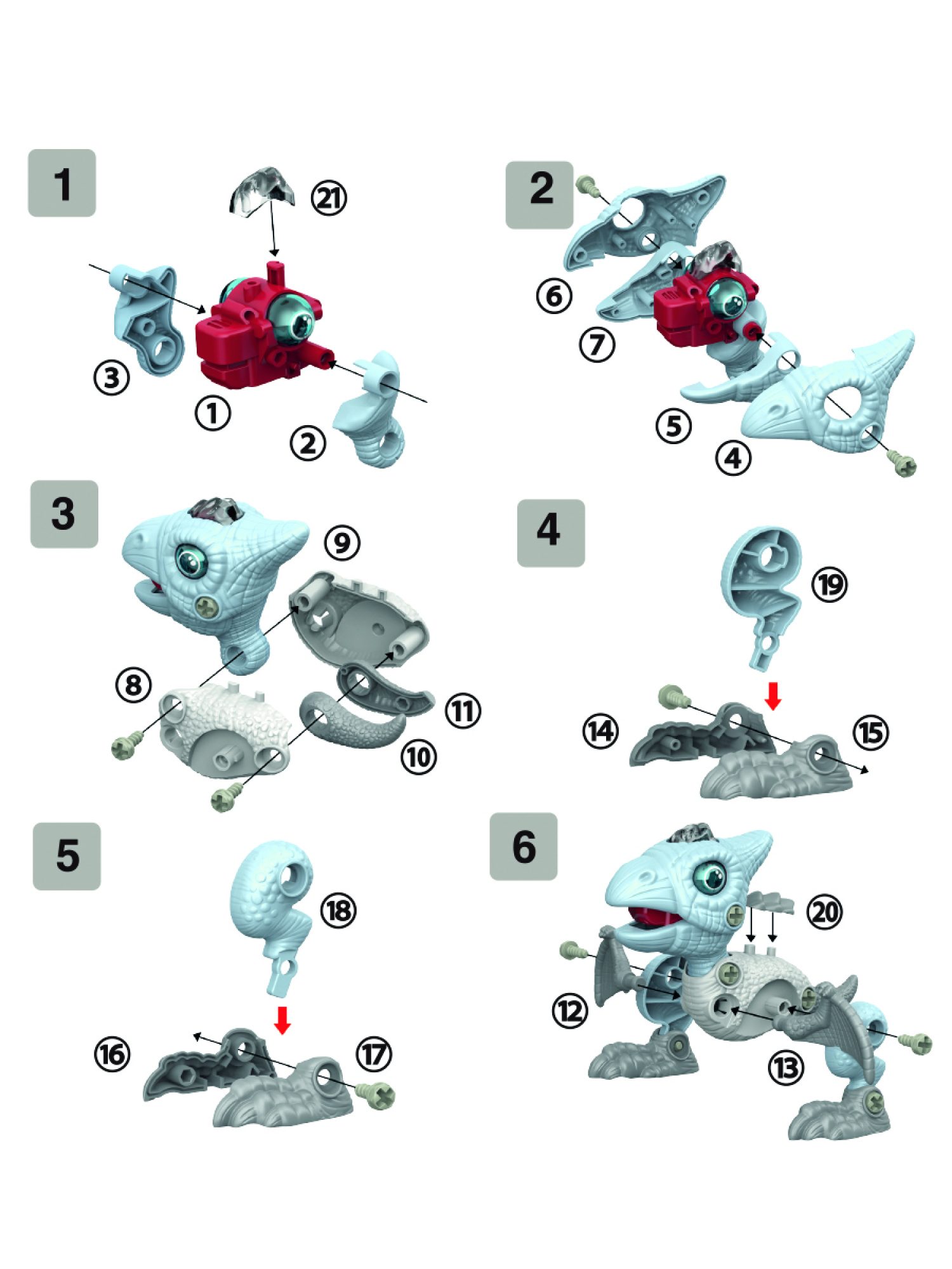 Интерактивная игрушка динозавр 1toy RoboLife Птеродактиль, детская, музыкальная, конструктор, робот, со световыми эффектами, для девочек и мальчиков