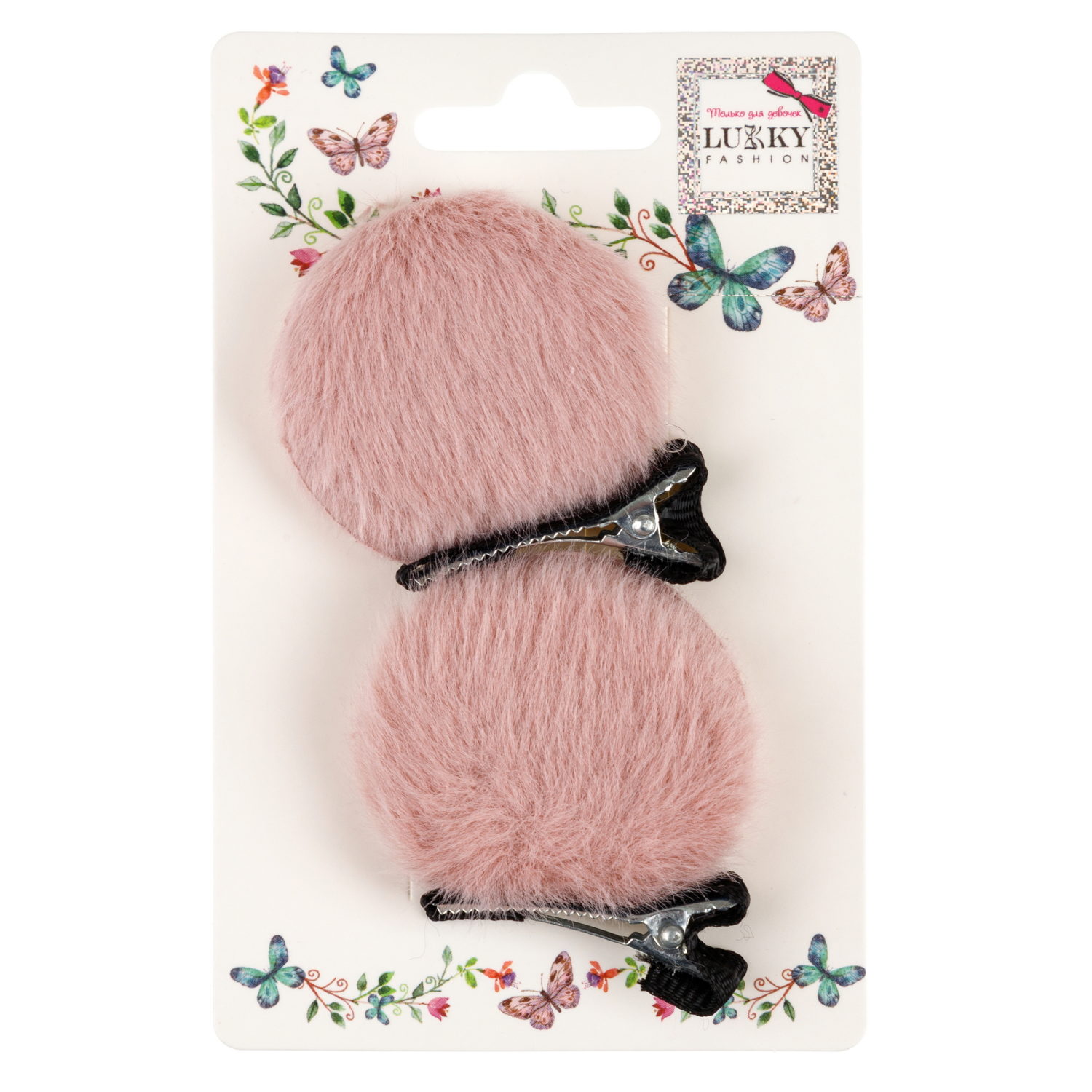 Заколки для волос Lukky Fashion Медвежьи ушки, детские, для девочки, зажимы, 3 цвета в ассортименте, набор 2 шт.