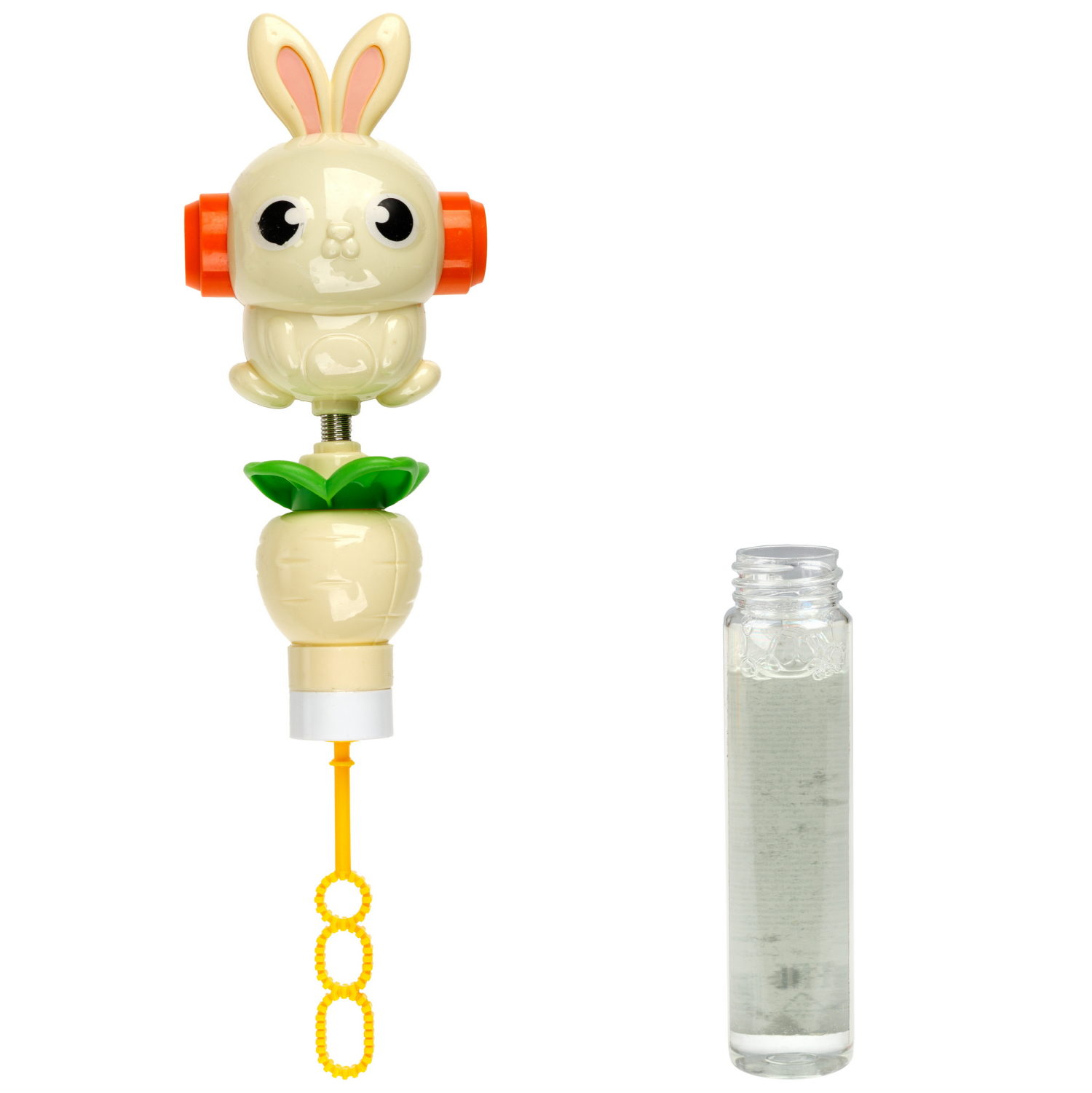 Мыльные пузыри с игрушкой-качалкой 1TOY Мы-шарики! Заяц, 40 мл, 3 цвета в ассортименте