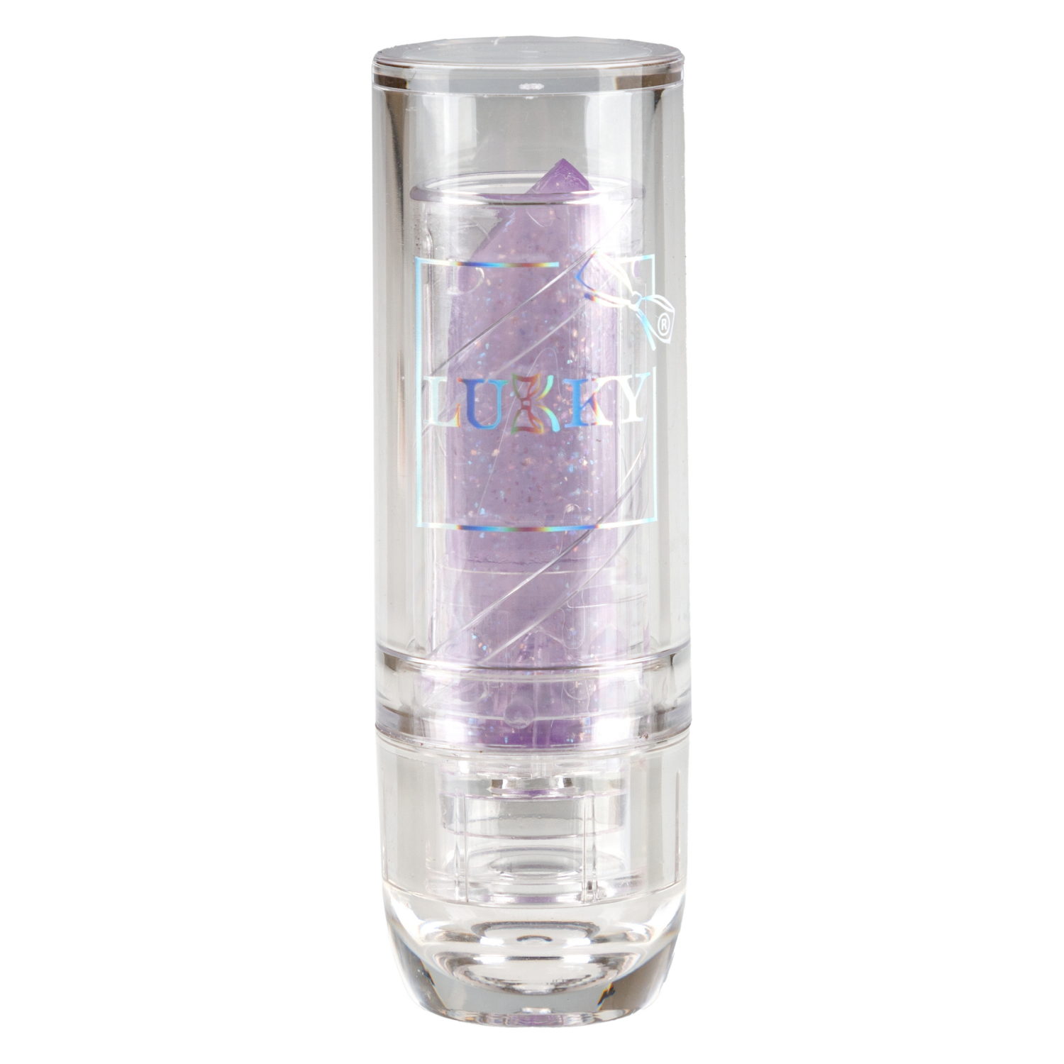 Lukky Magic Crystal блестящая помада, меняющая цвет на розовый, цвет фиолетовый с блестками, с ароматом винограда, 3,4 гр, блистер