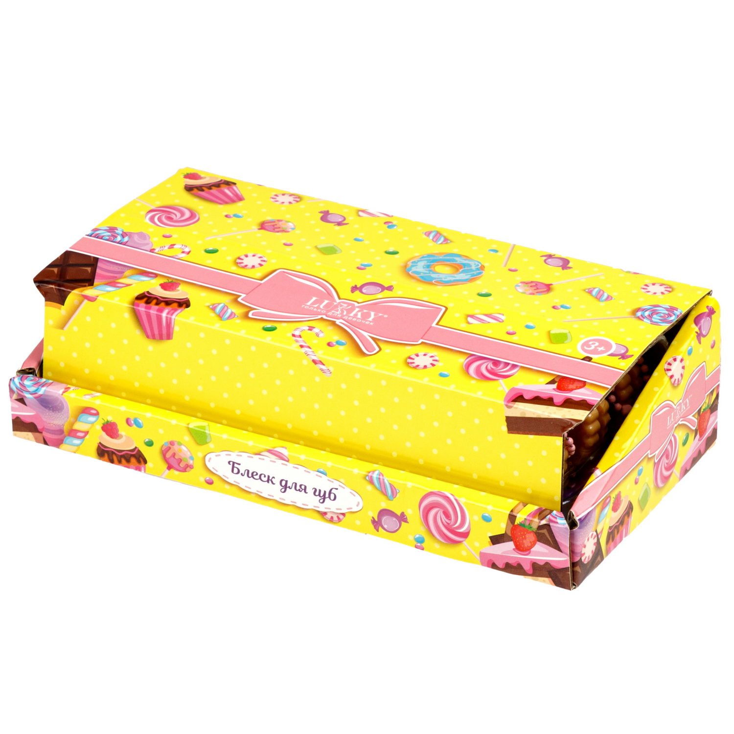 Блеск для губ с блестками Lukky Dessert Cookie, 2,5 г, 4 вида в ассортименте