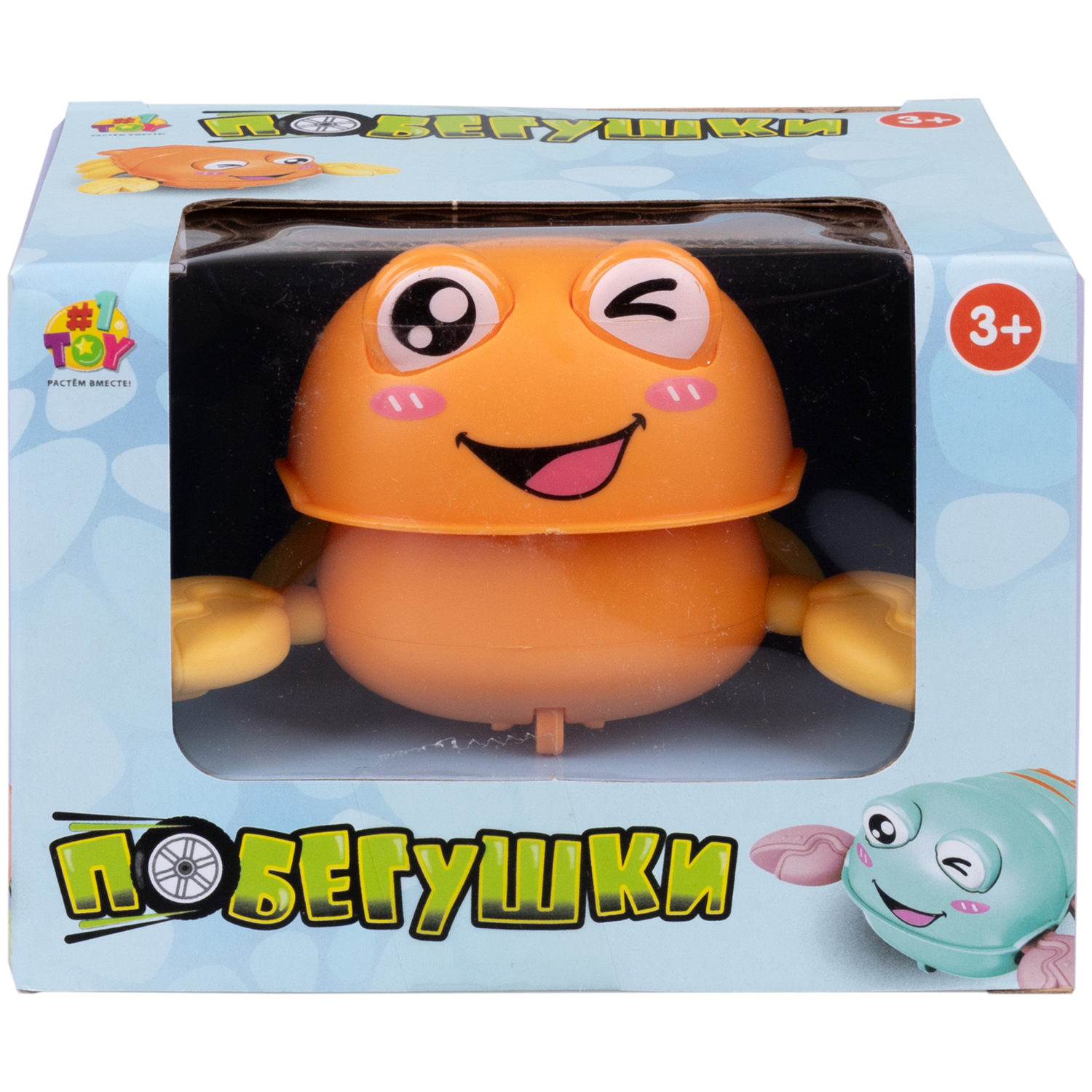 Инерционная игрушка 1TOY Побегушки Рак, оранжевый