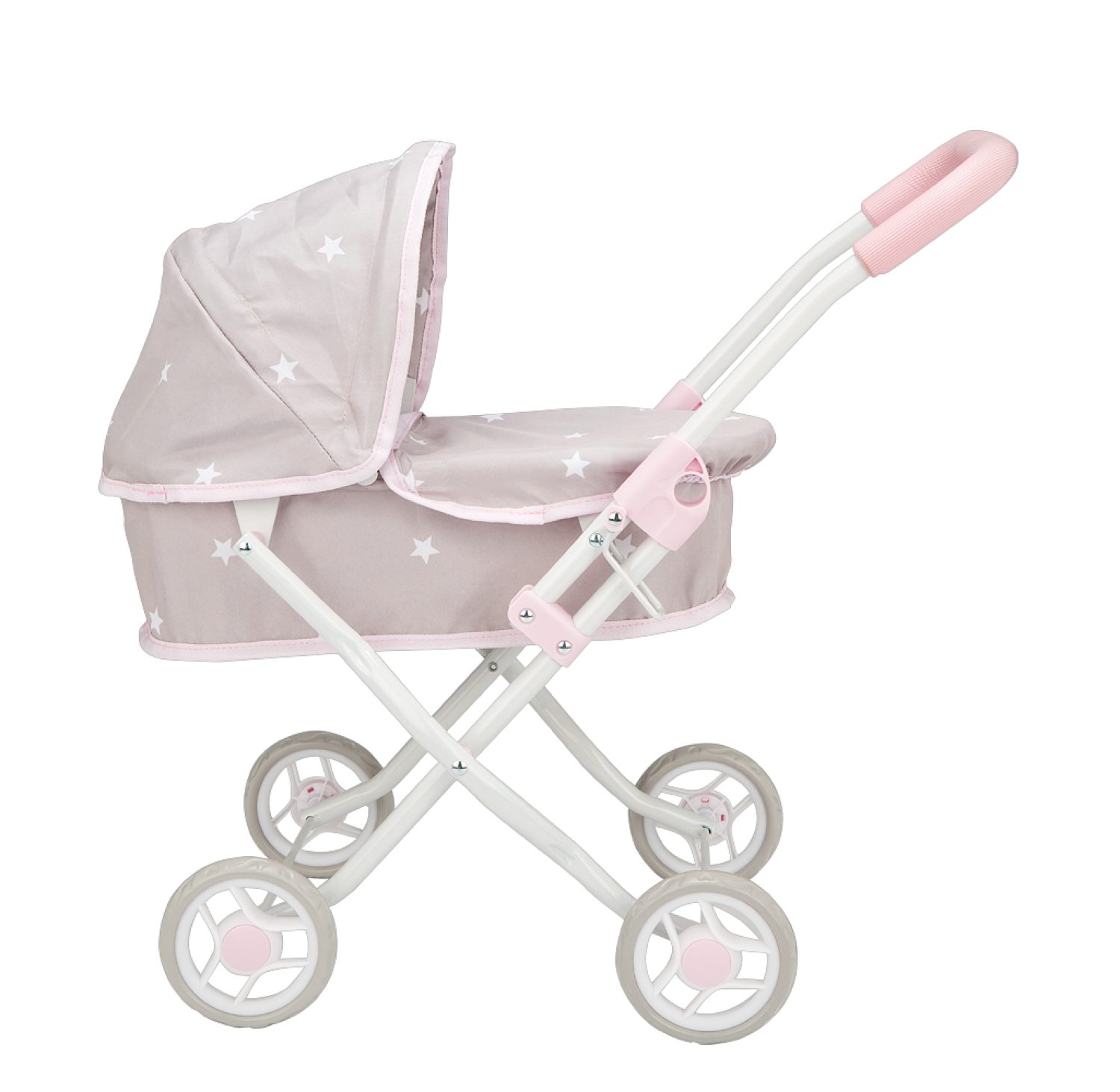 Arias Emma коляска-люлька 4-х колесная для кукол,складная, маленькие колеса