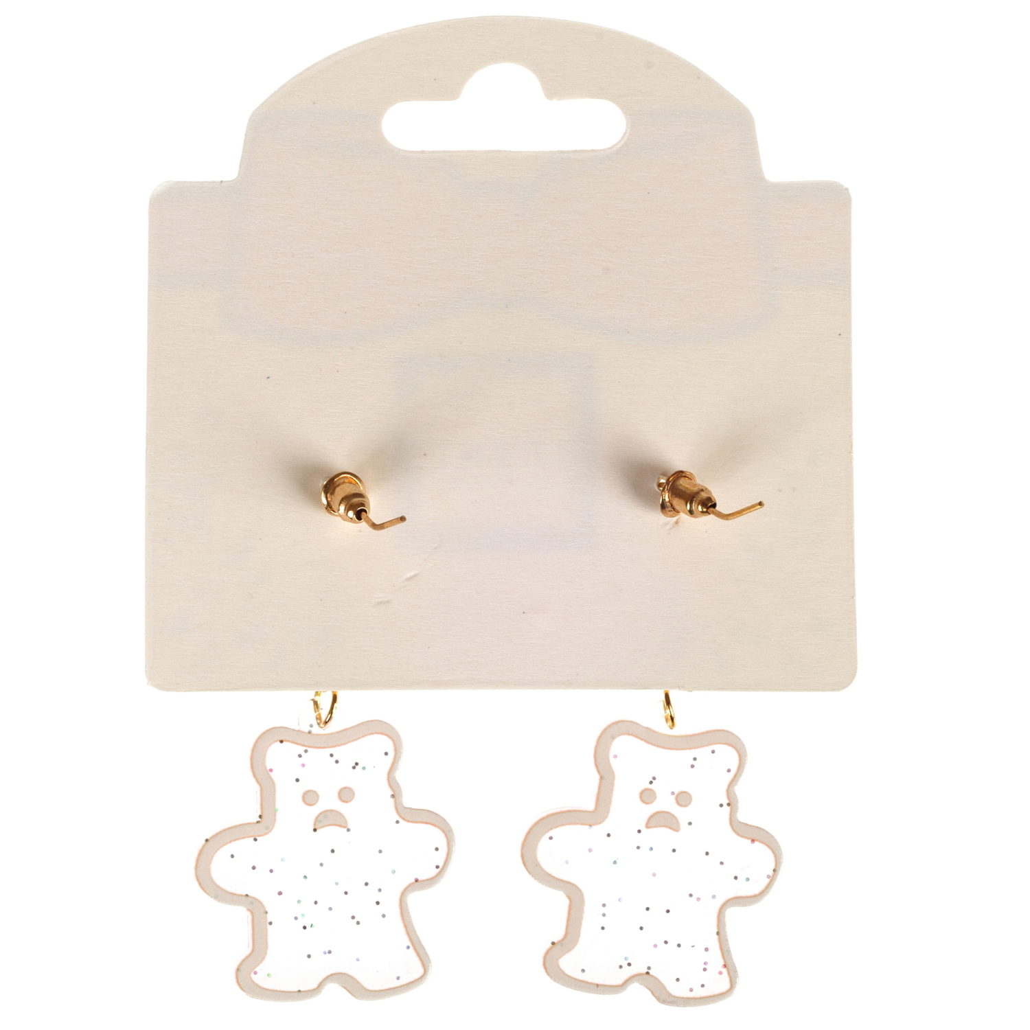 Серьги Lukky Fashion Мишки с неоновой обводкой и блестками, розовый