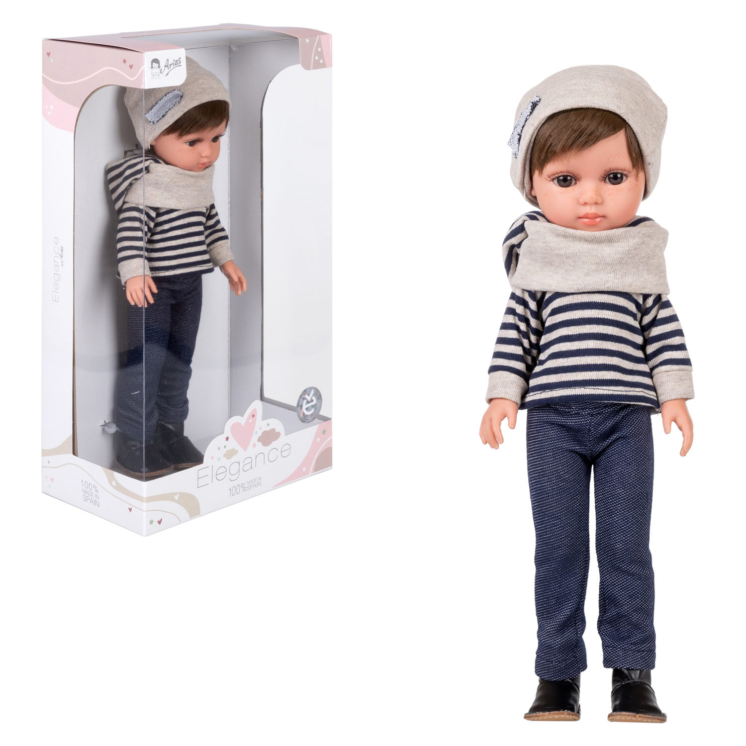 Кукла Arias ELEGANCE ALEIX виниловая, с аксессуарами, Испания, 36 см