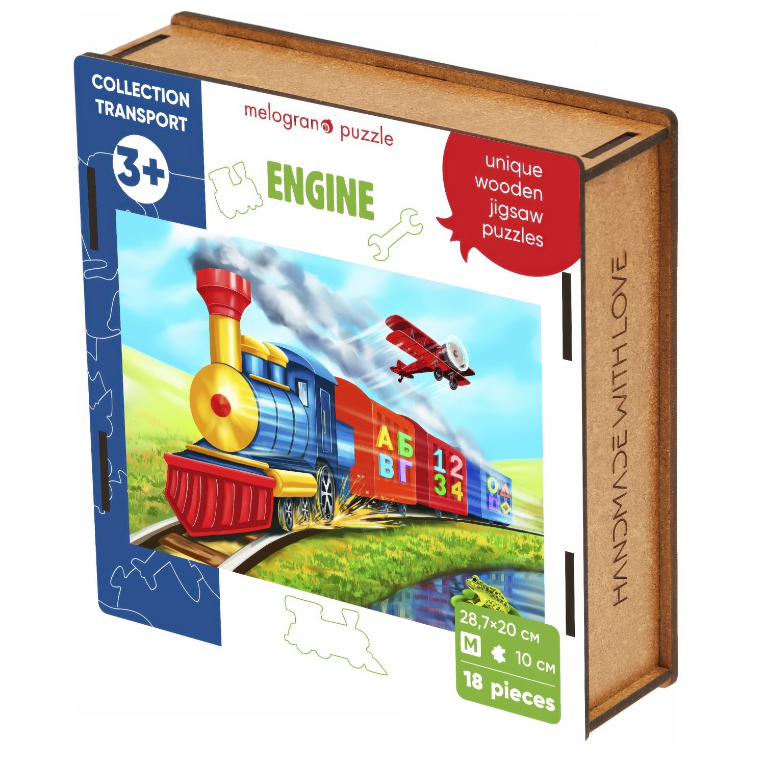 Деревянные пазлы Collection Transport Паровозик детский, 18 деталей