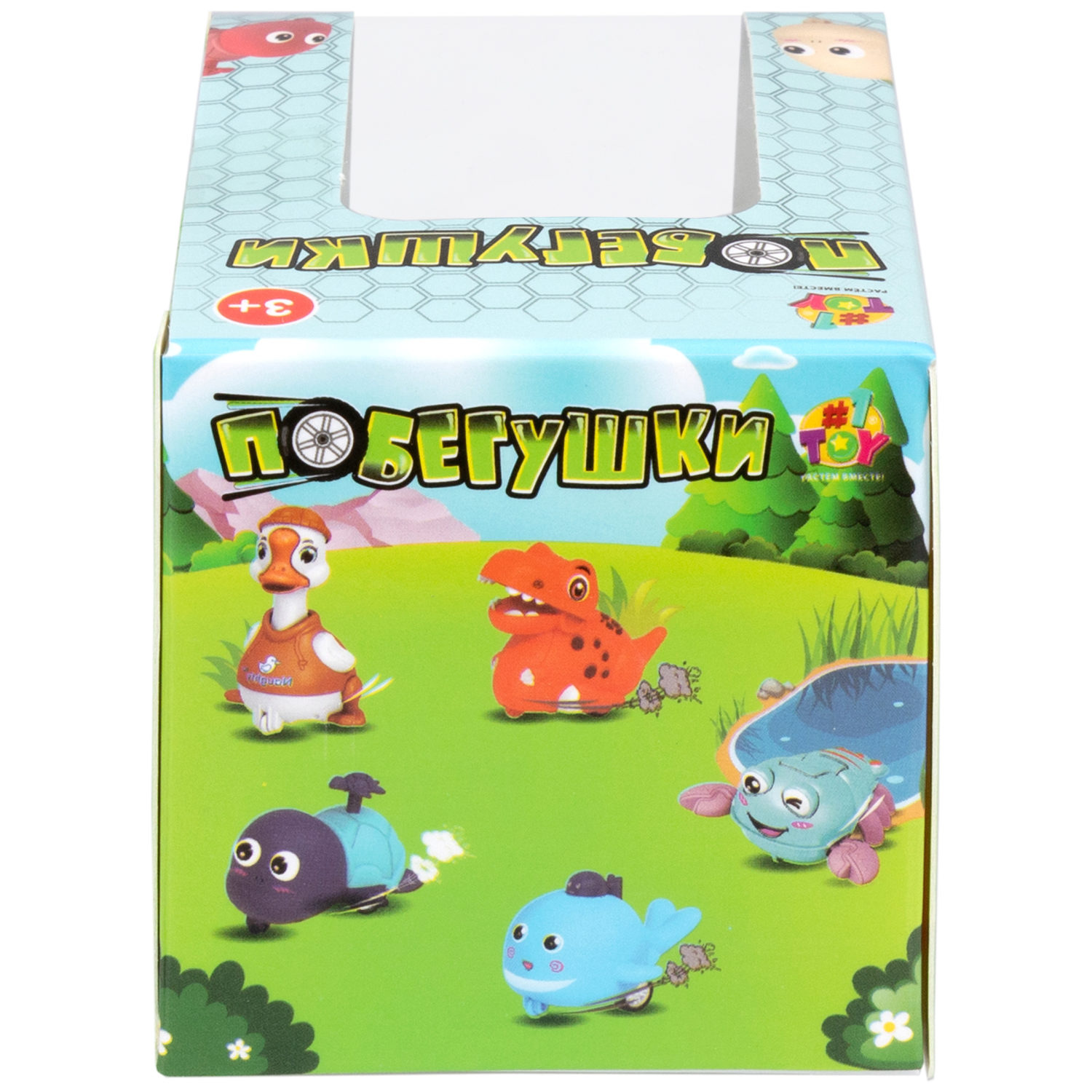 Инерционная игрушка 1TOY Побегушки Черепаха с детёнышем, синий панцирь