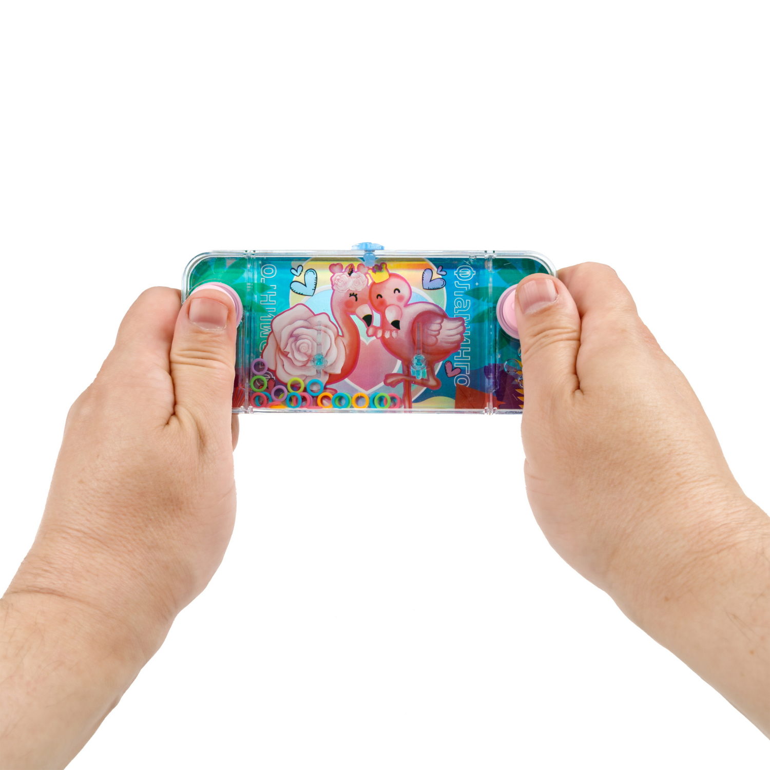 Водный тетрис 1TOY Игра с водой Насади колечки Фламинго, 15,5х7х2 см, 3 вида