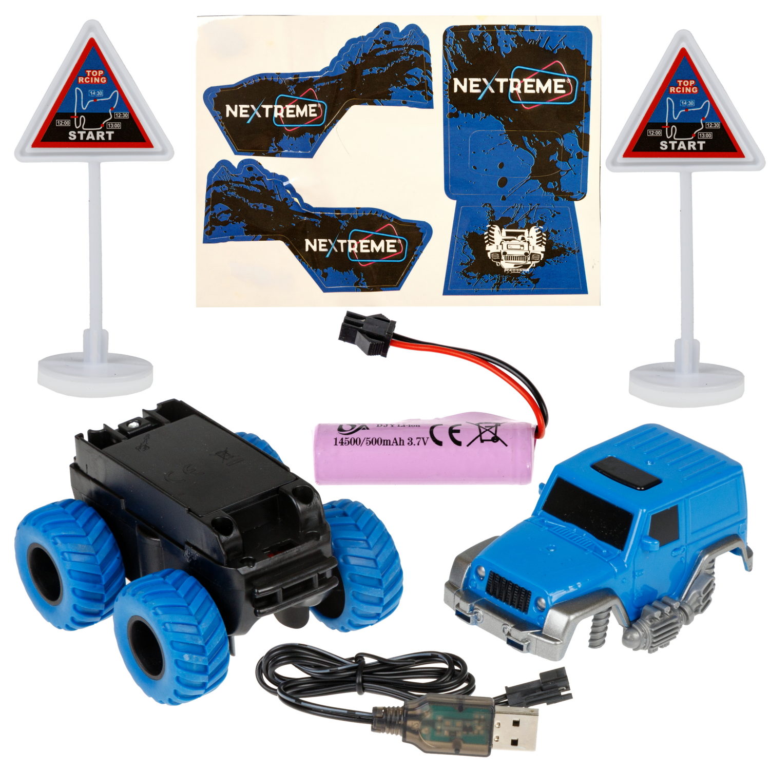 1TOY NEXTREME Гибкий трек внедорожник синий с аккумуляторной батареей