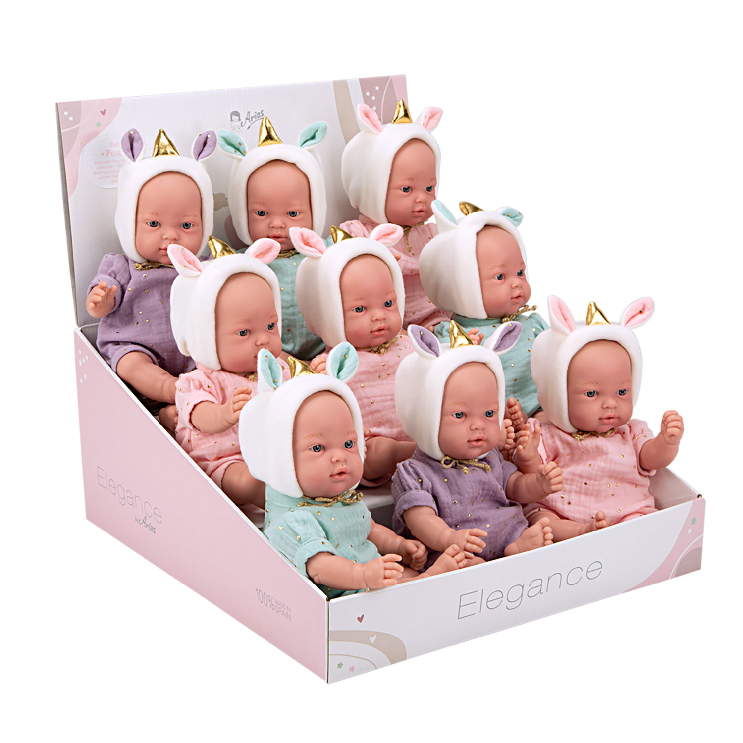 Кукла реборн 28 см ARIAS EXPOSITOR испанская, мягкая с виниловыми конечностями, реалистичная, младенец